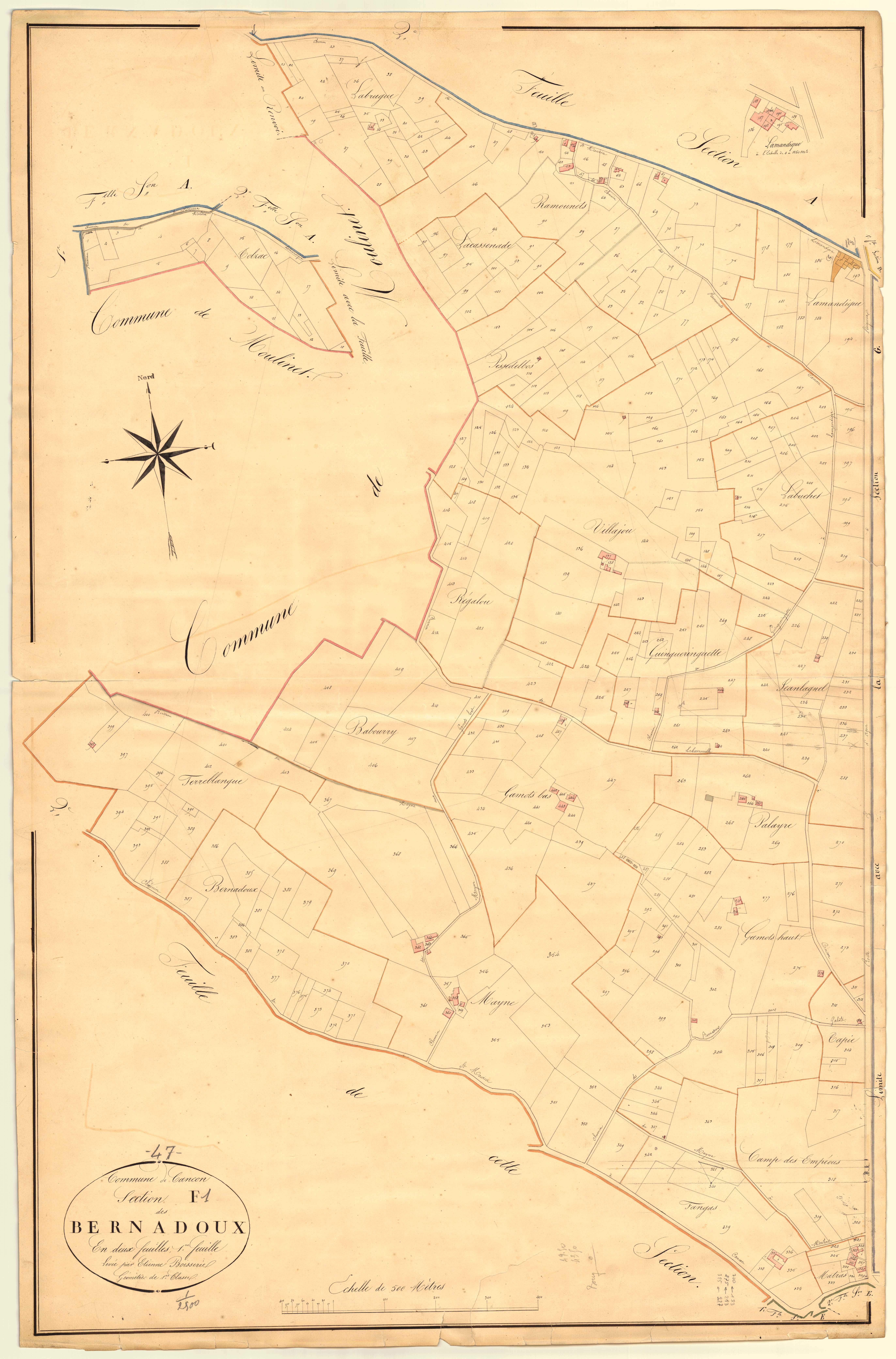 Plan napoléonien, atlas-F1 Bernadoux, Cancon