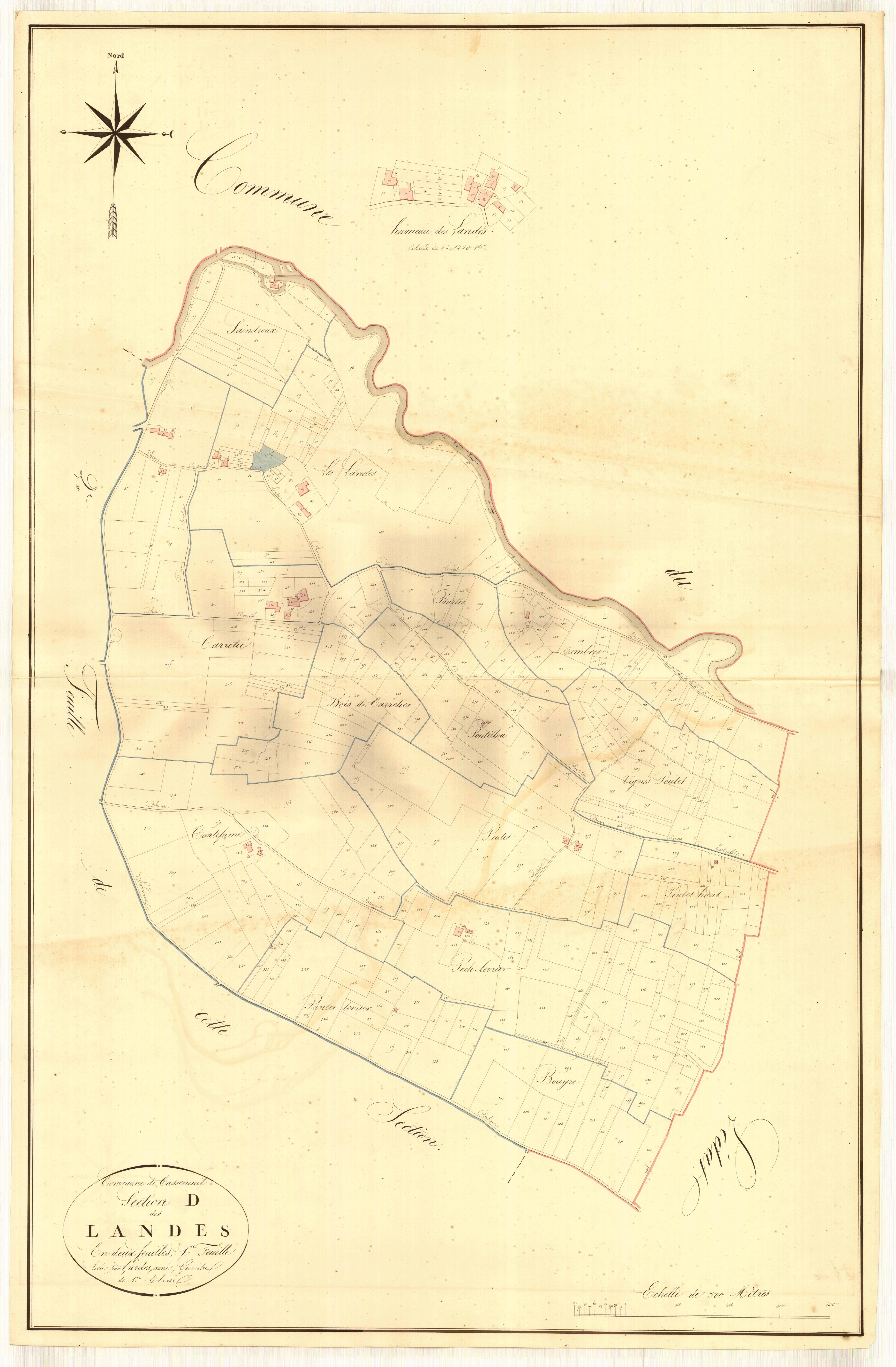 Plan napoléonien, atlas-D1 Les Landes, Casseneuil