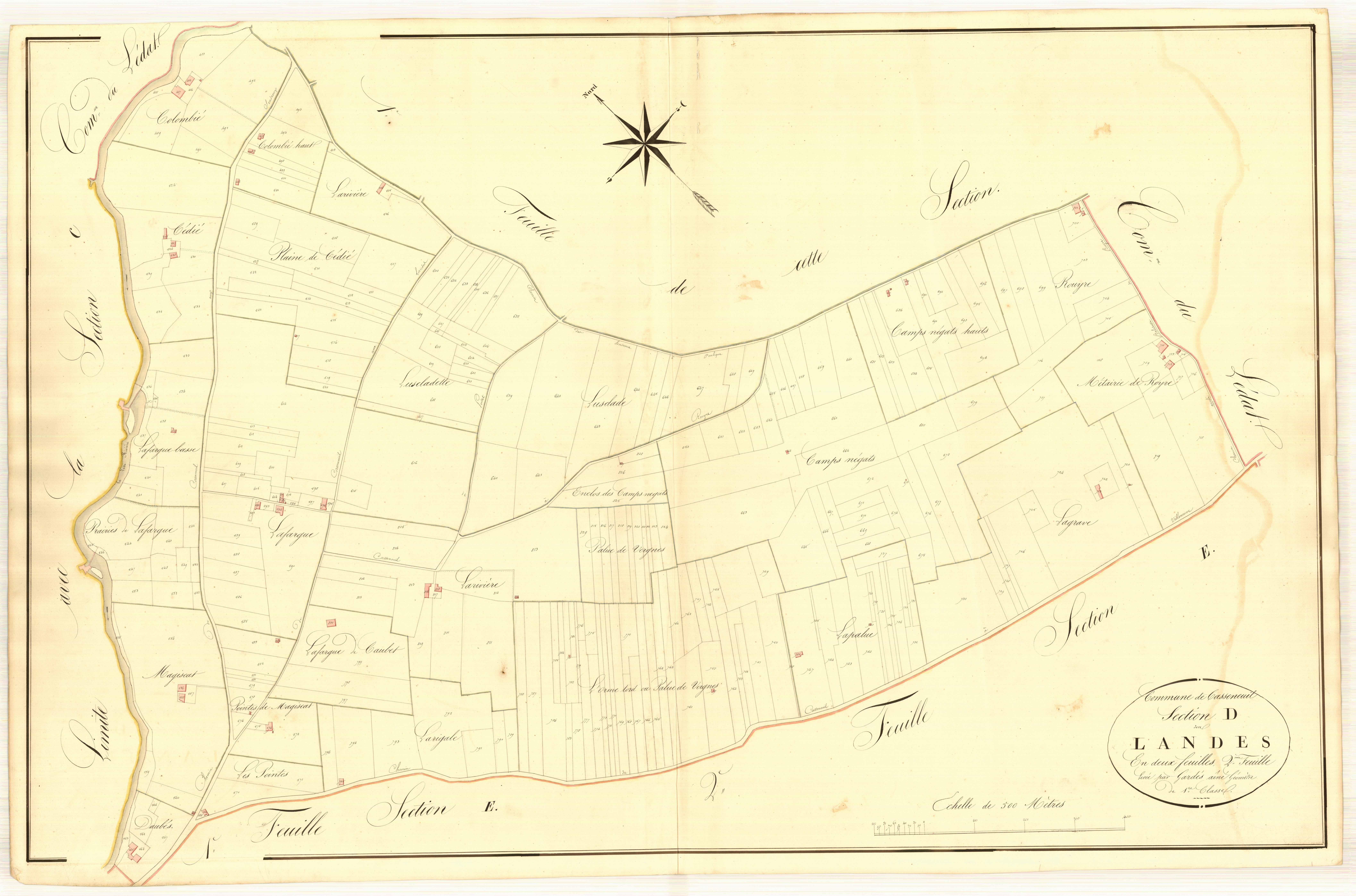 Plan napoléonien, atlas-D2 Les Landes, Casseneuil