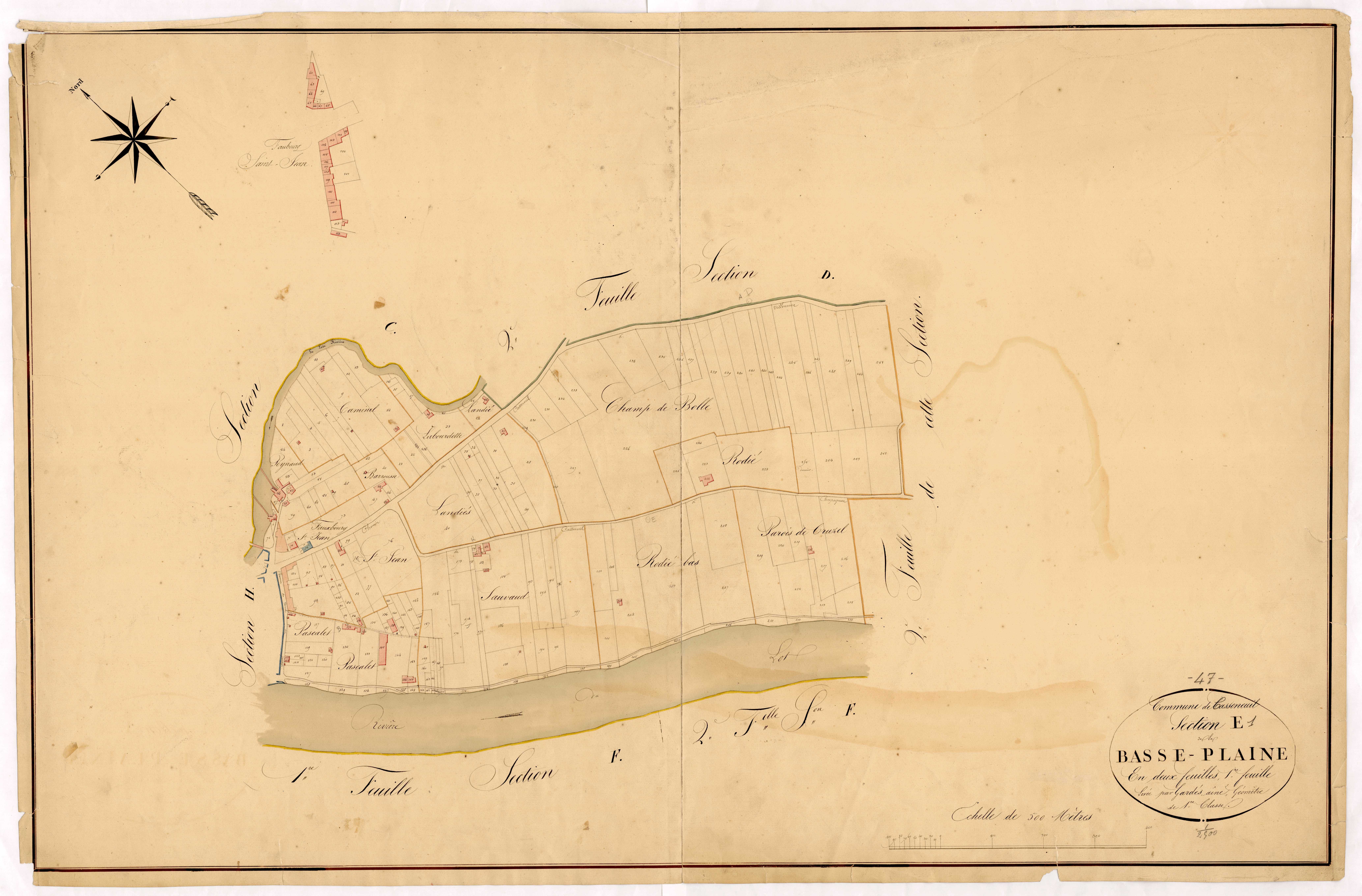 Plan napoléonien, atlas-E1 La Basse-Cour, Casseneuil