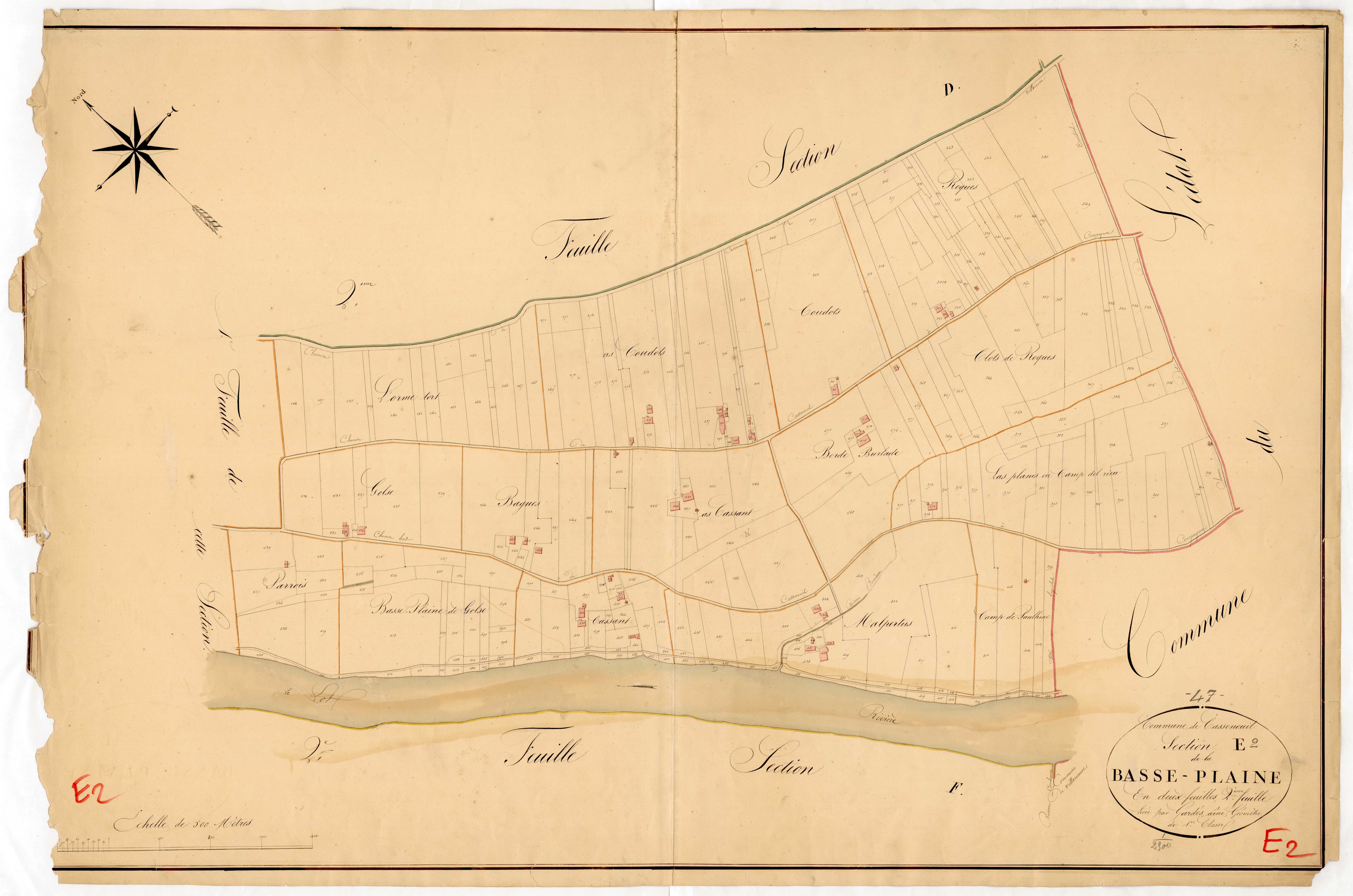 Plan napoléonien, atlas-E2 La Basse-Cour, Casseneuil