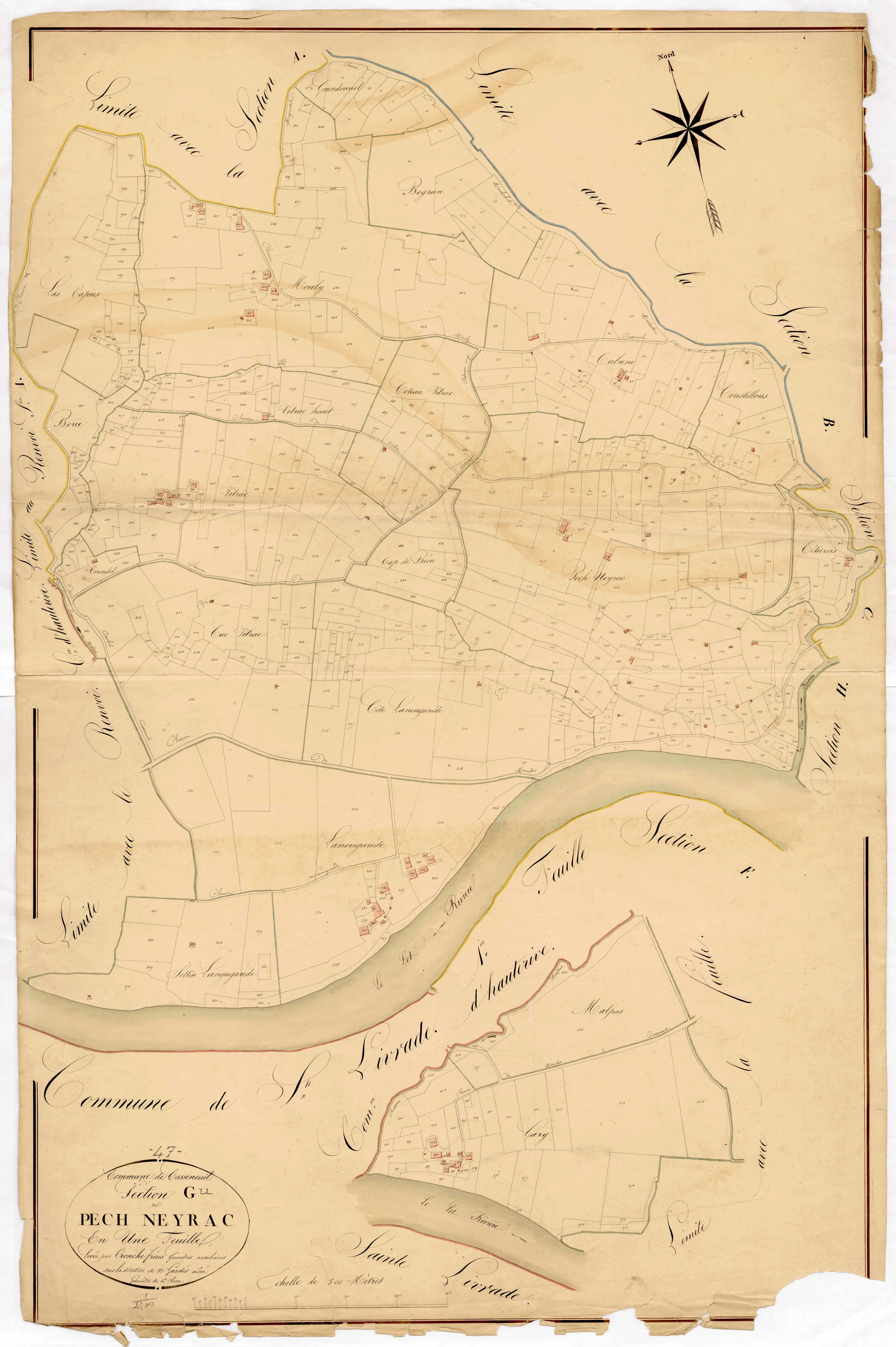Plan napoléonien, atlas-G Pech-Neyrac, Casseneuil