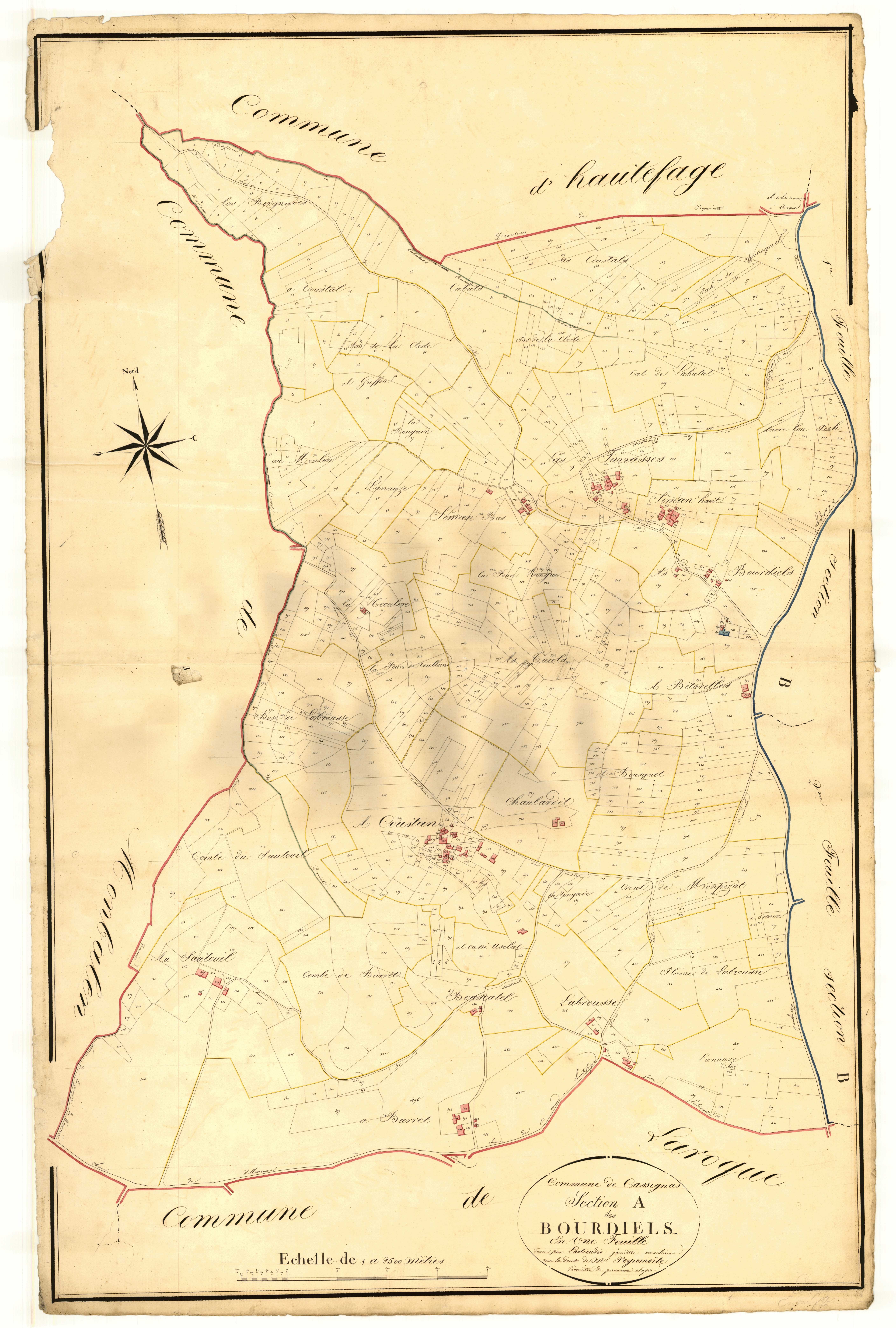 Plan napoléonien, atlas-A Bourdiels, Cassignas