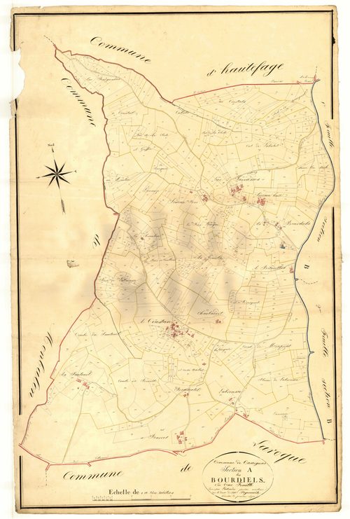 Plan napoléonien, atlas-A Bourdiels, Cassignas