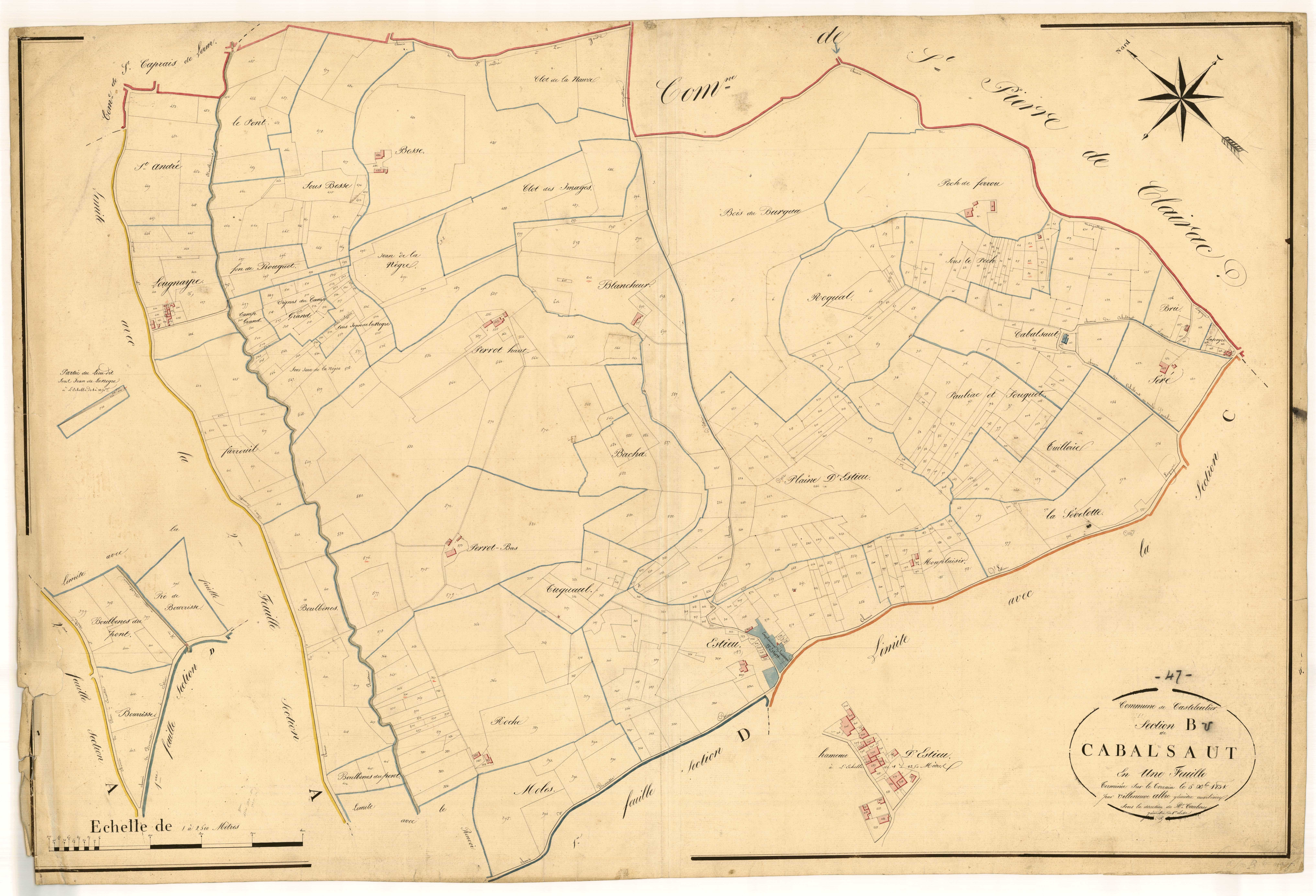 Plan napoléonien, atlas-B Cabalsaut, Castelculier