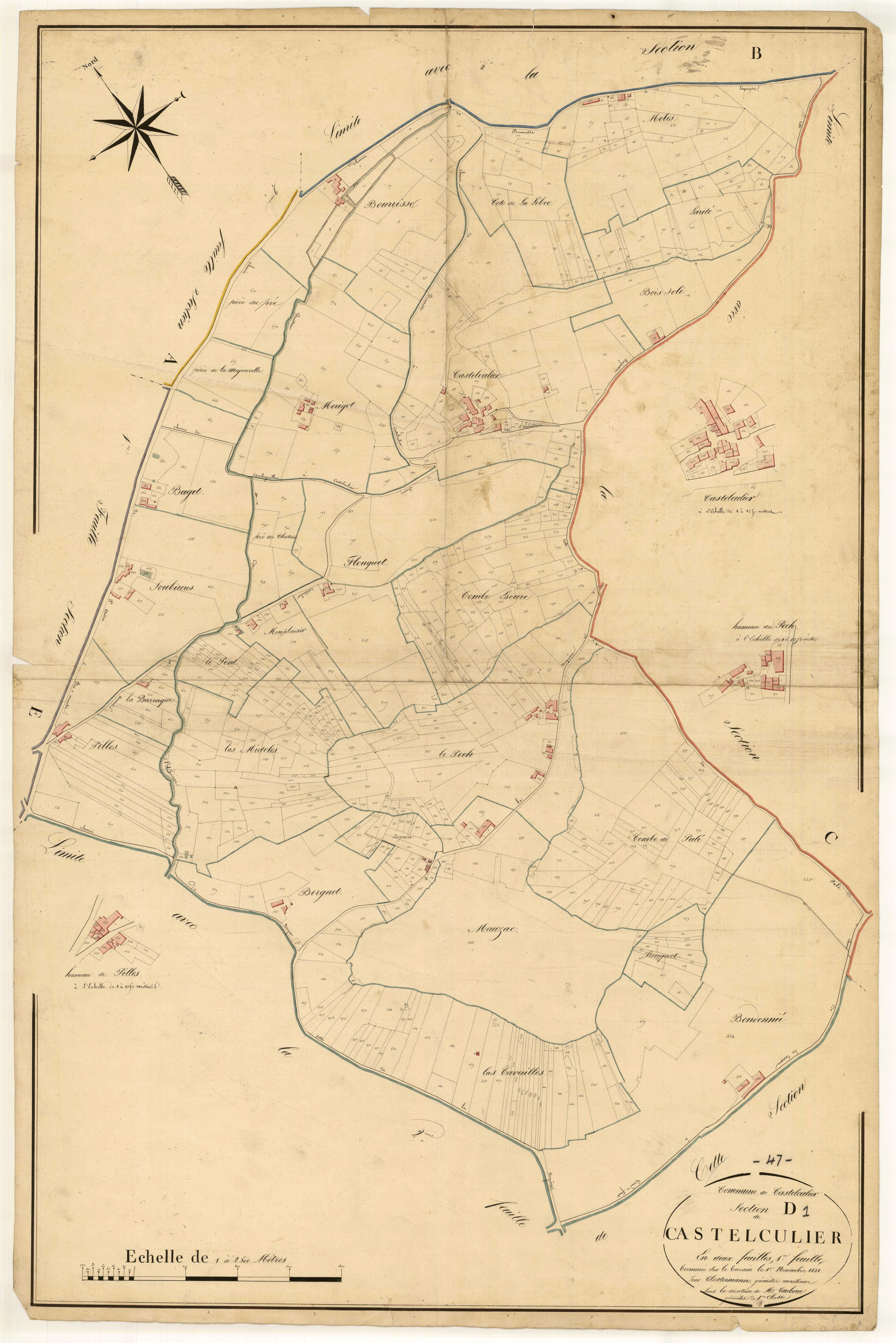 Plan napoléonien, atlas-D1 Castelculier, Castelculier