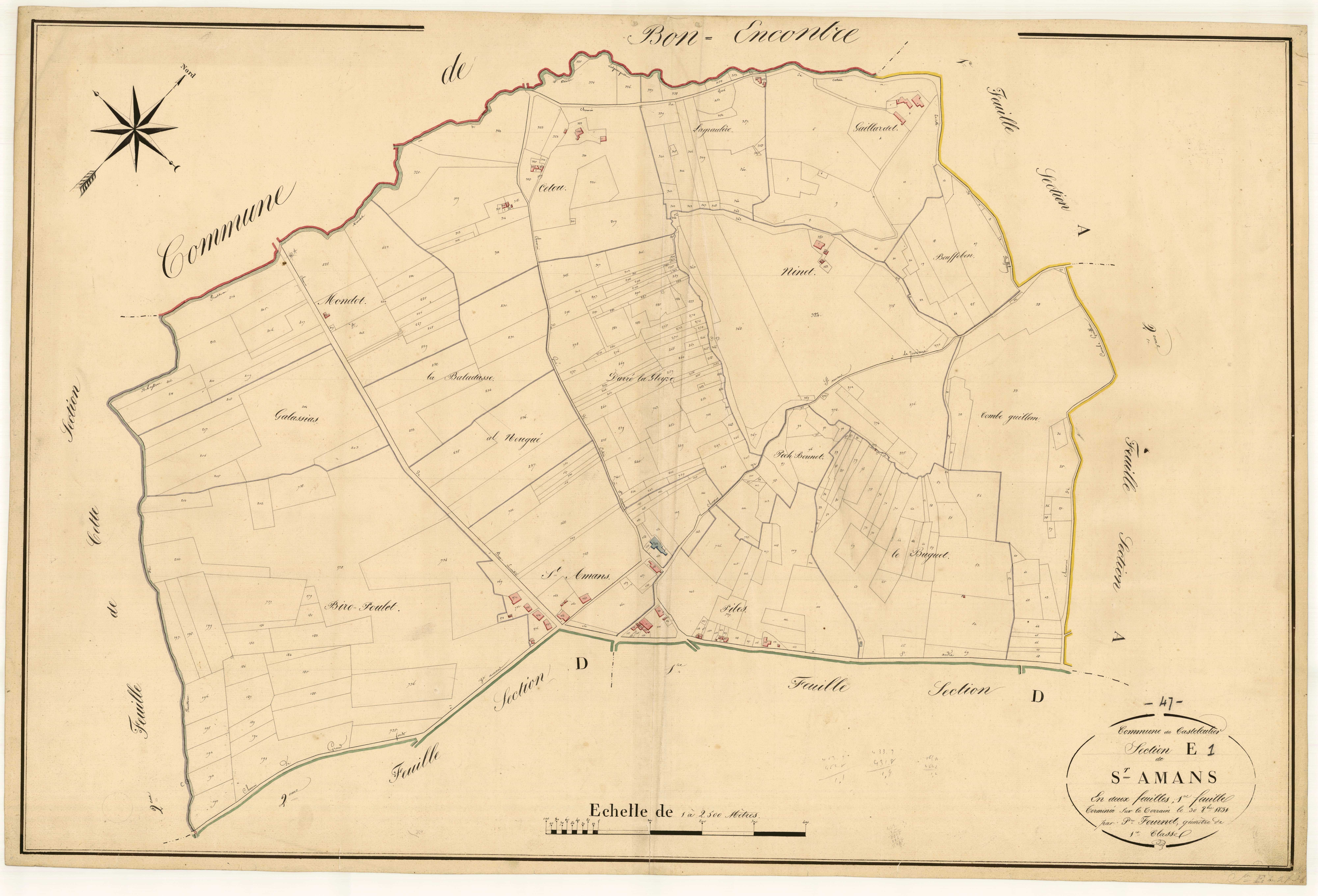 Plan napoléonien, atlas-E1 Saint-Amans, Castelculier