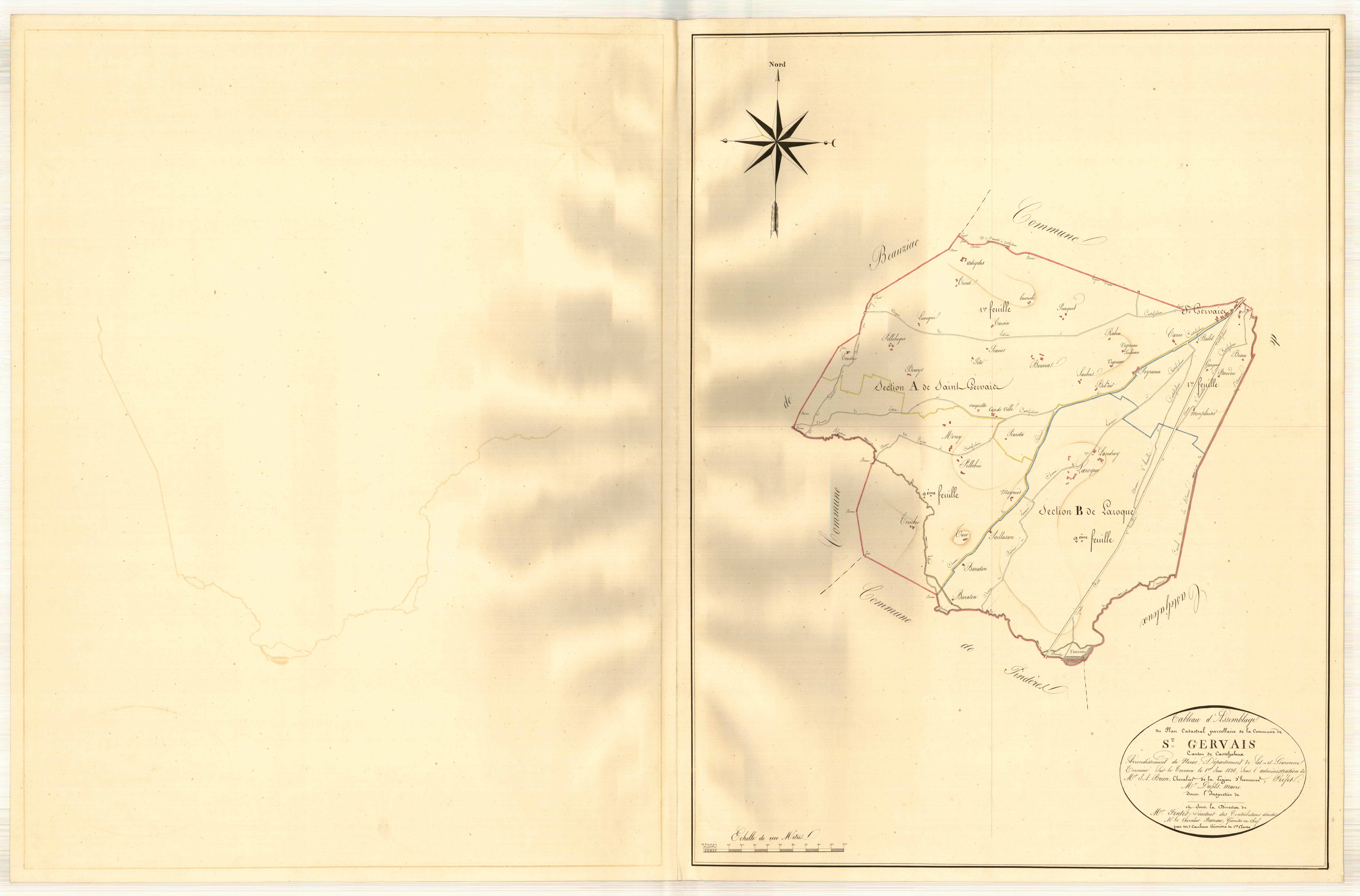 Plan napoléonien, atlas-TA, Saint-Gervais (voir Casteljaloux)