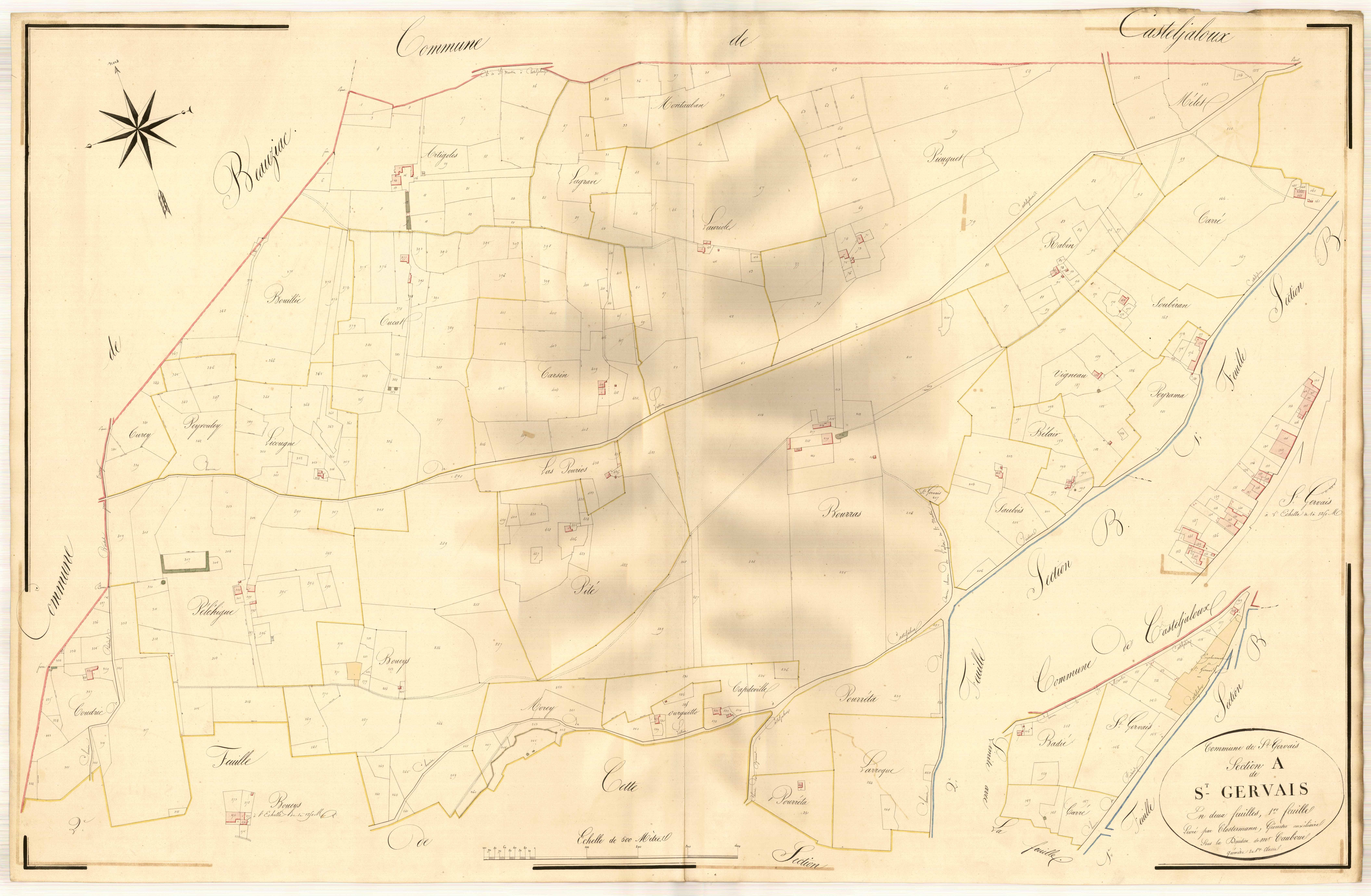 Plan napoléonien, atlas-A1 Saint-Gervais, Saint-Gervais (voir Casteljaloux)