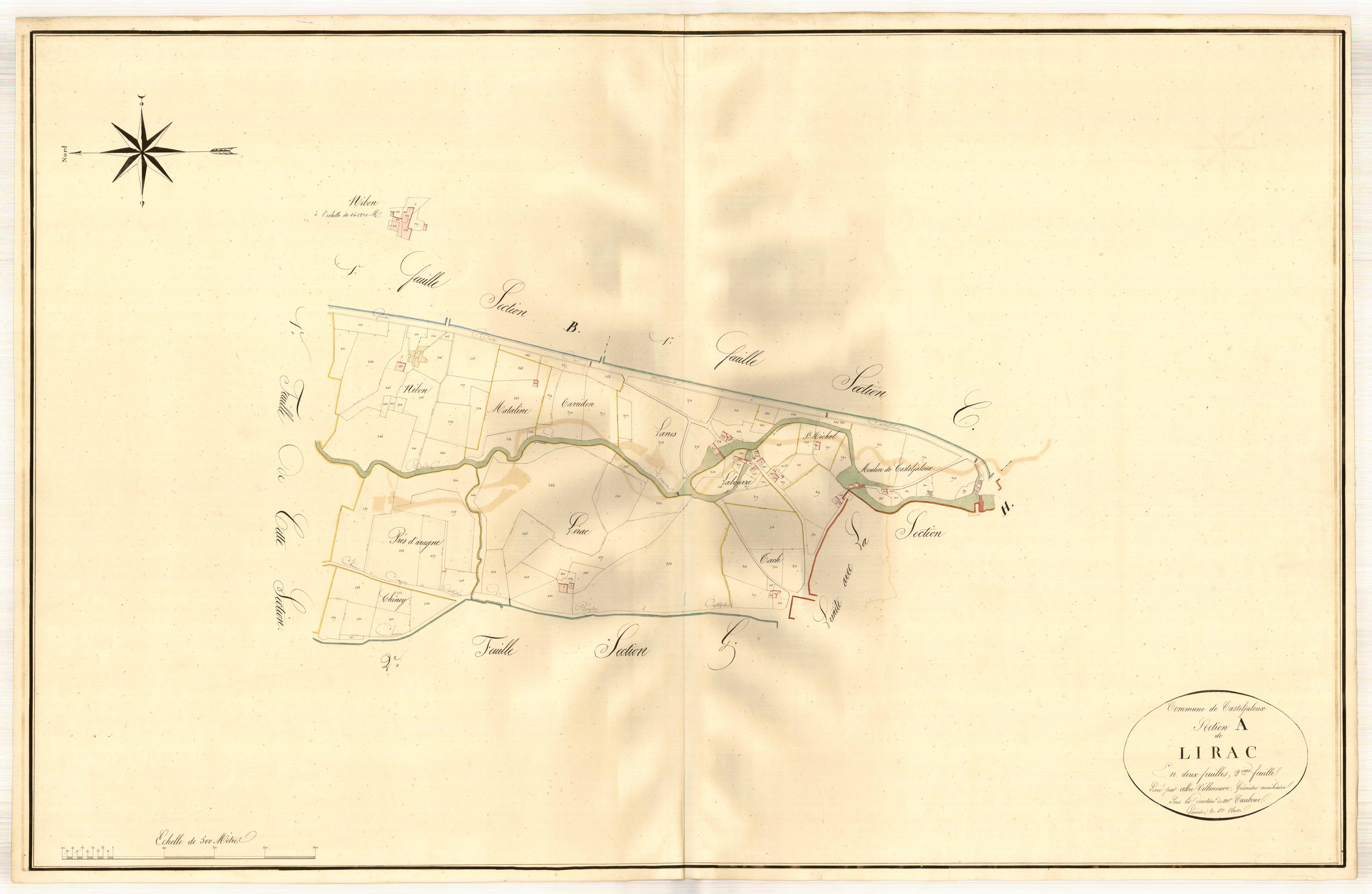 Plan napoléonien, atlas-A2 Lirac, Casteljaloux