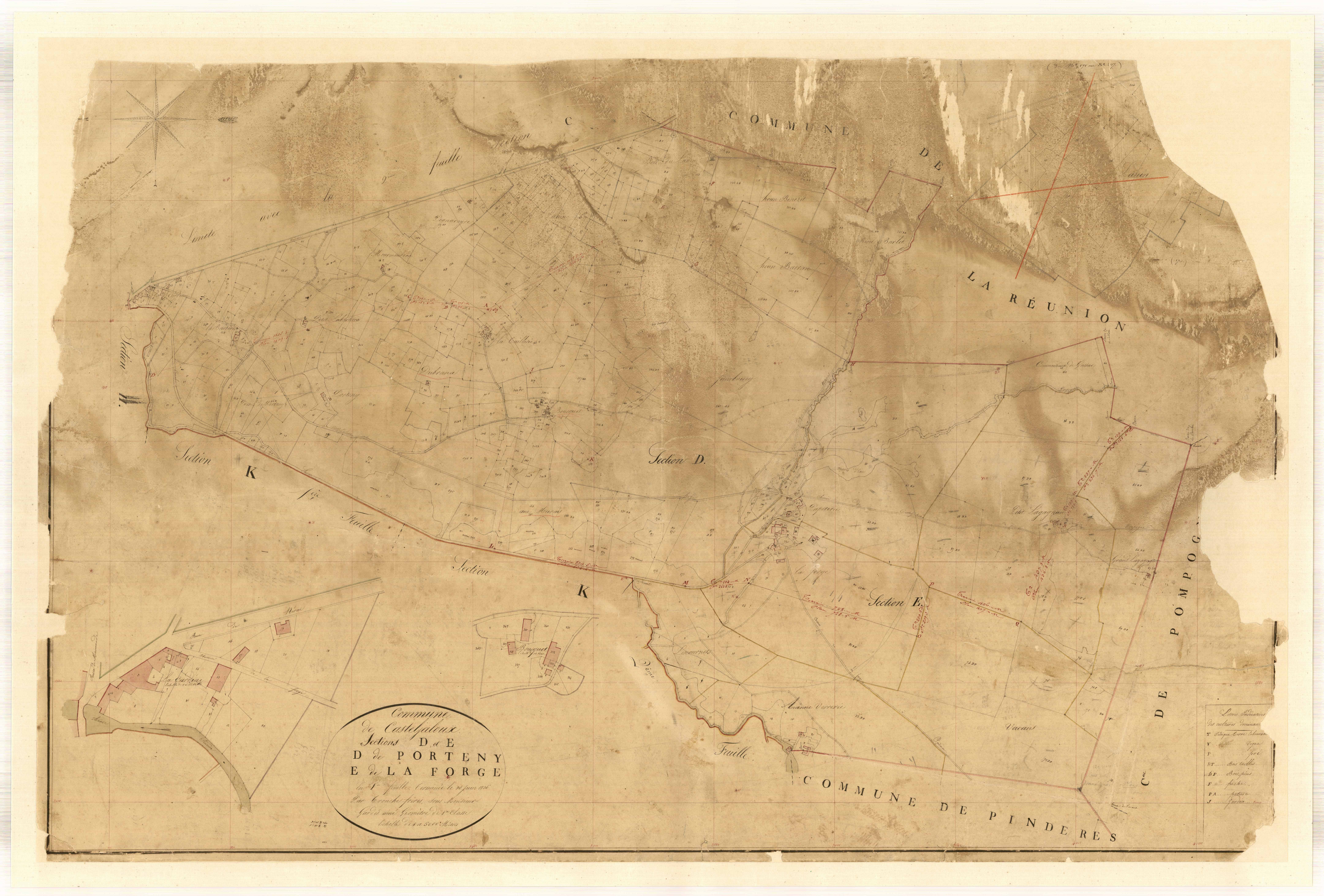 Plan napoléonien, feuille préparatoire-D Porteteny, Casteljaloux