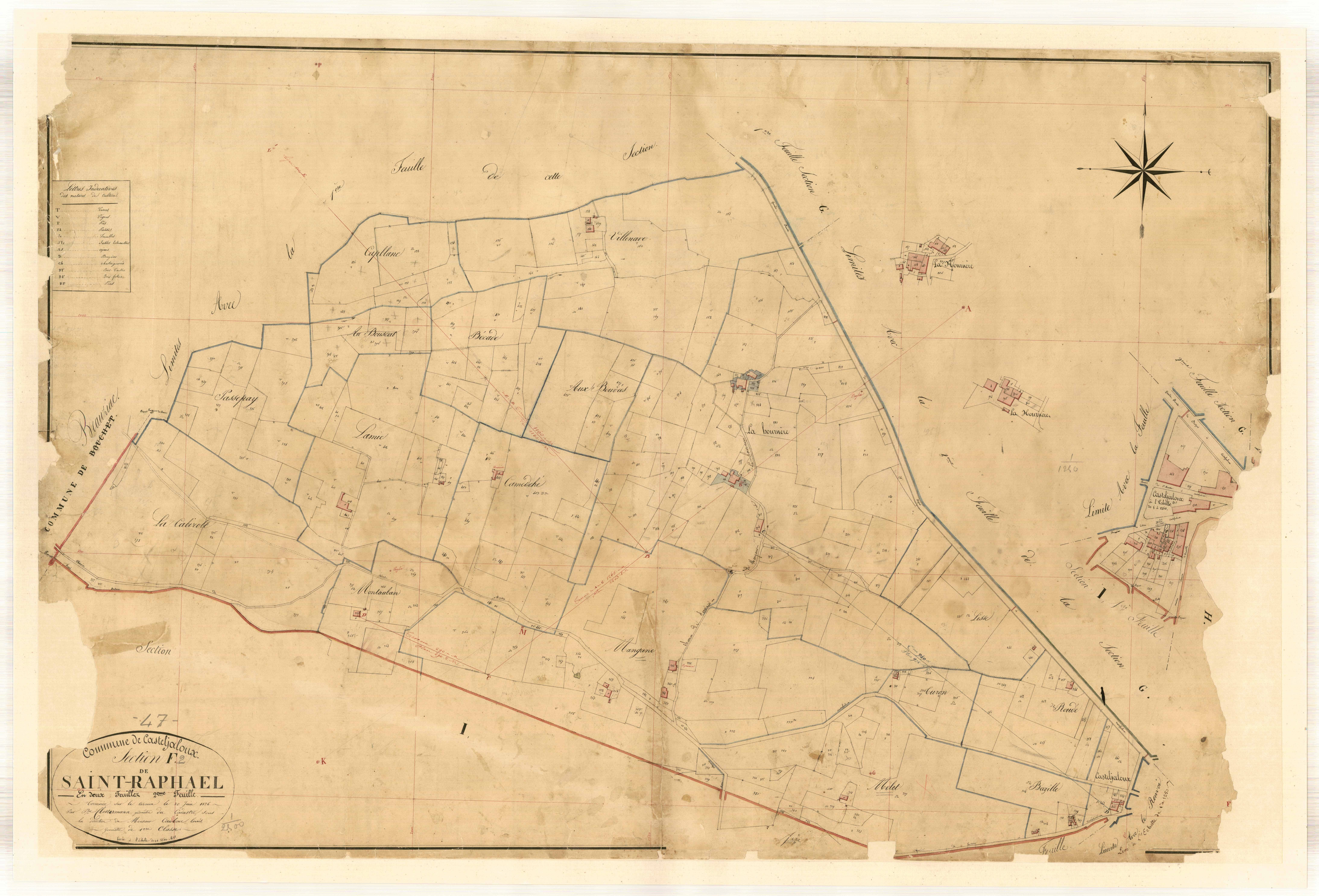 Plan napoléonien, feuille préparatoire-F2 Saint-Raphael, Casteljaloux