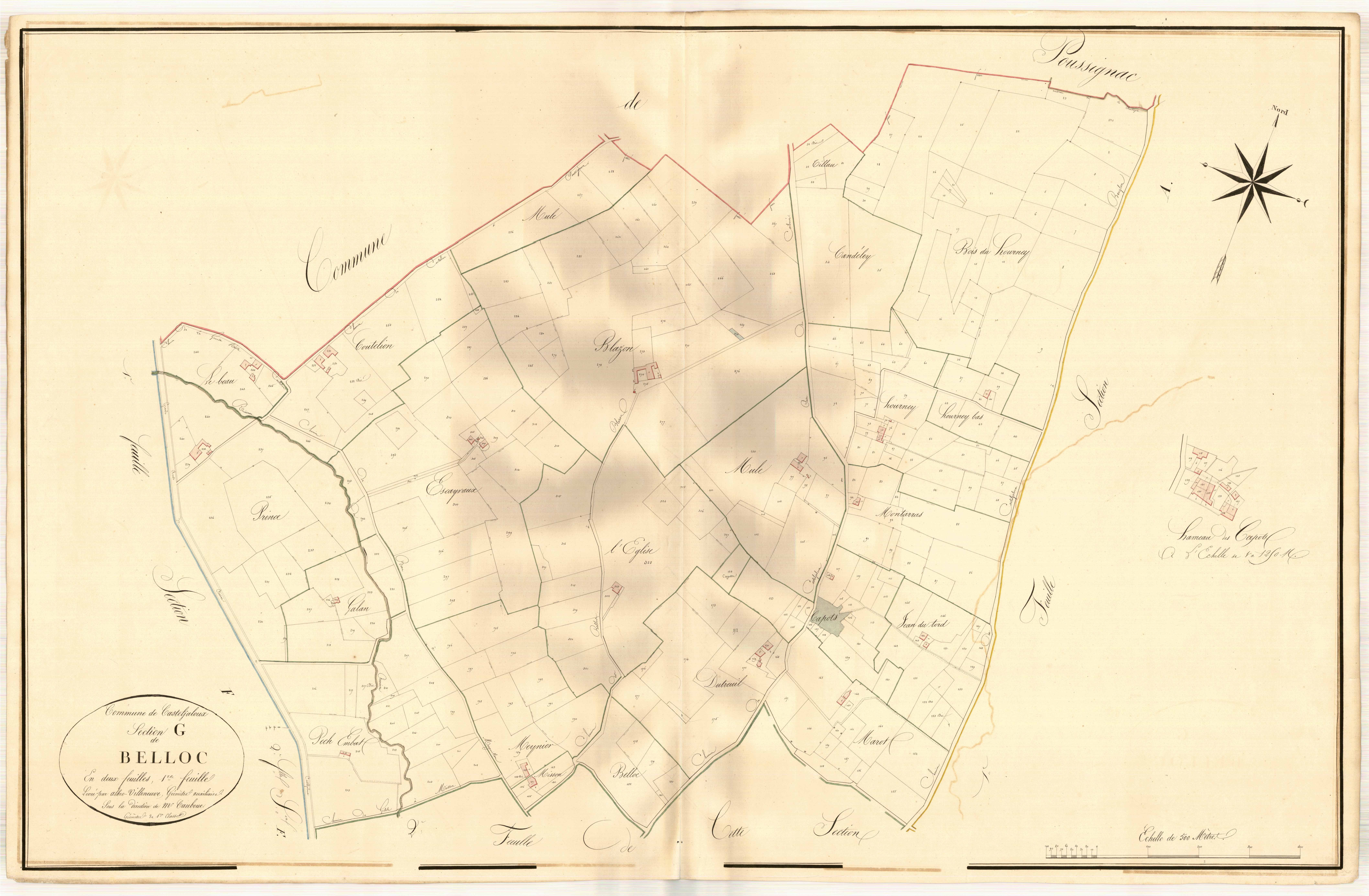 Plan napoléonien, atlas-G1 Belloc, Casteljaloux