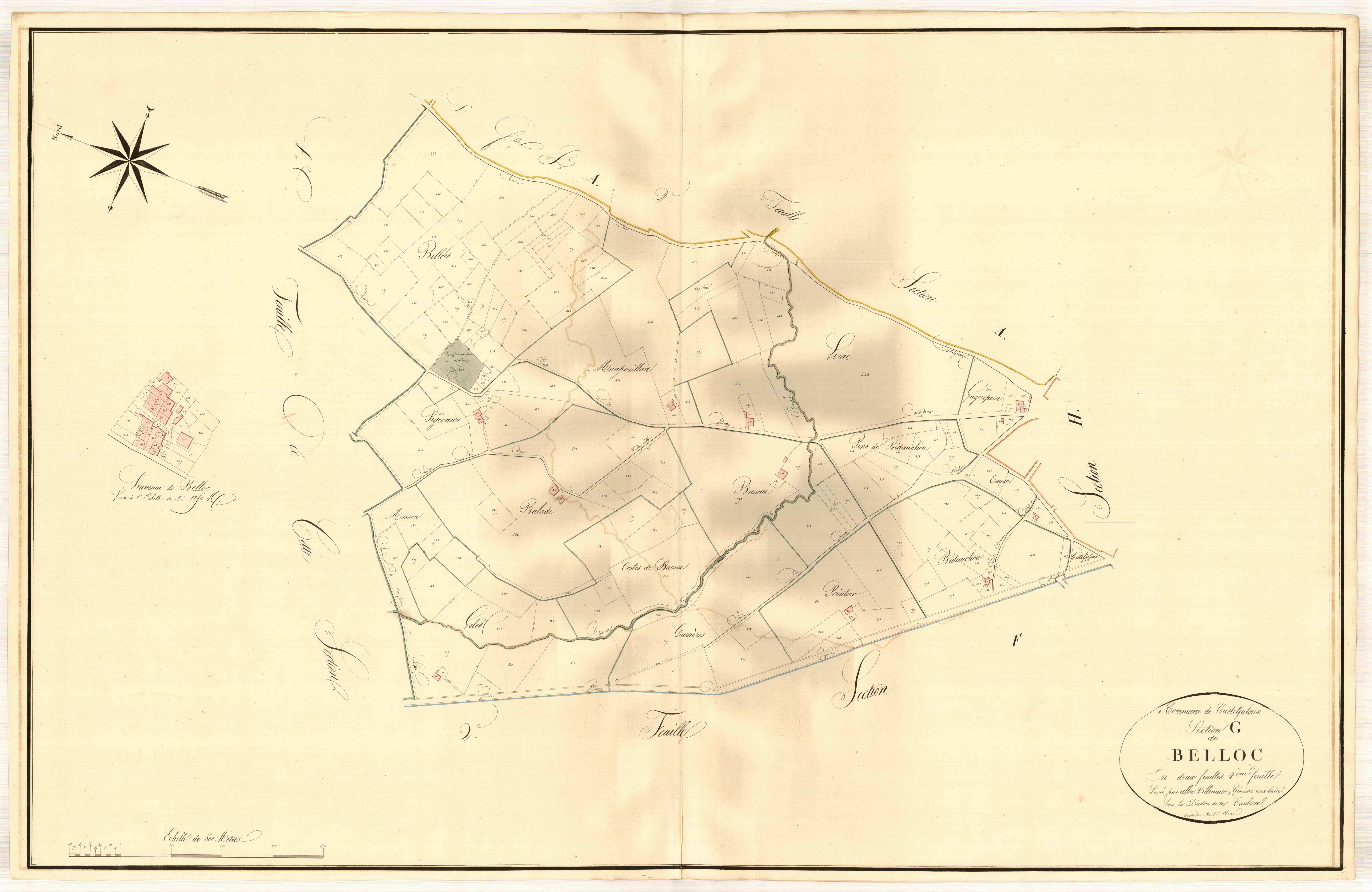 Plan napoléonien, atlas-G2 Belloc, Casteljaloux
