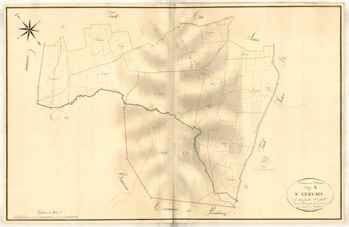 Plan napoléonien, atlas-A2 Saint-Gervais, Saint-Gervais (voir Casteljaloux)