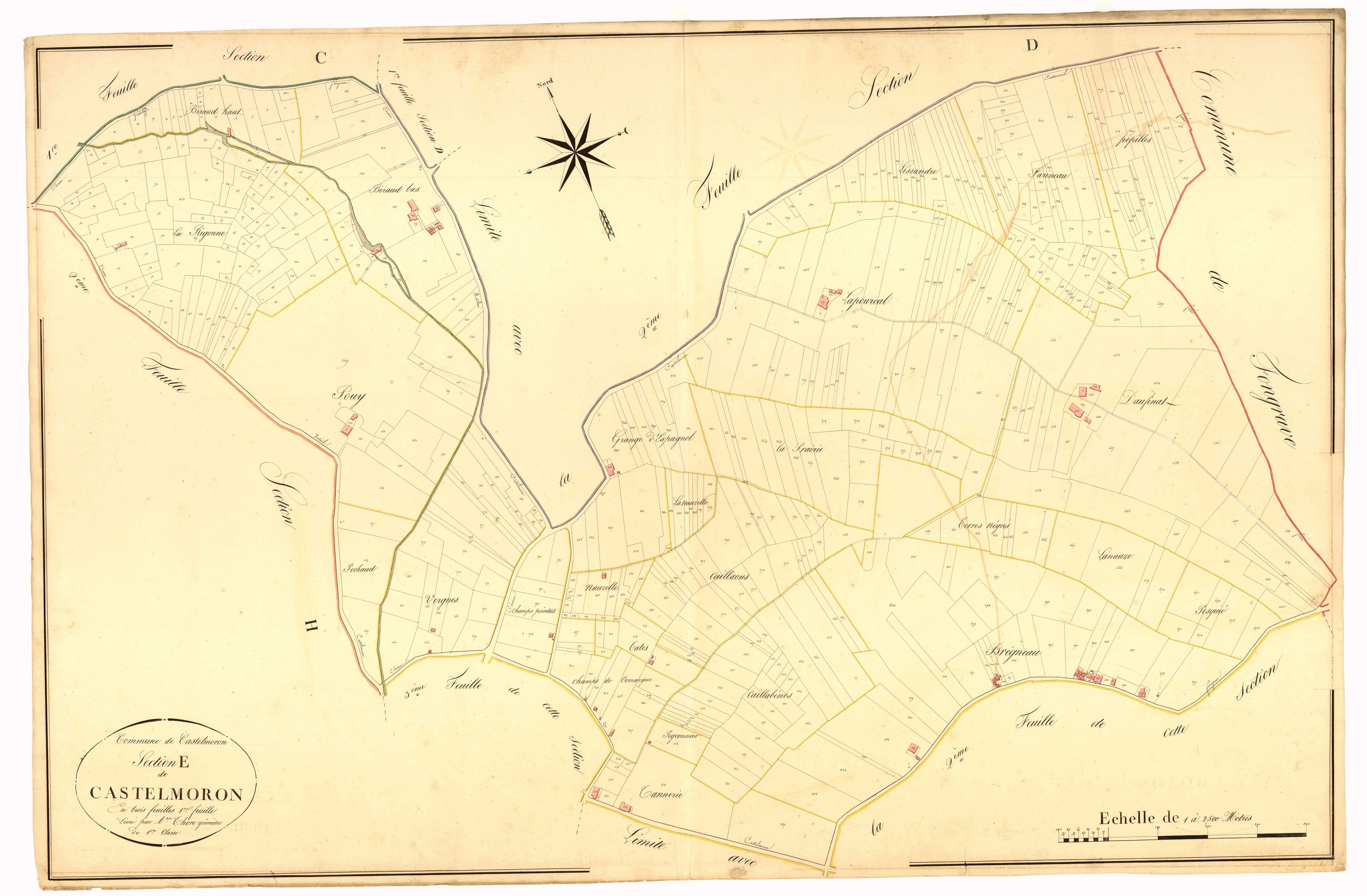 Plan napoléonien, atlas-E1 Castelmoron, Castelmoron-sur-Lot