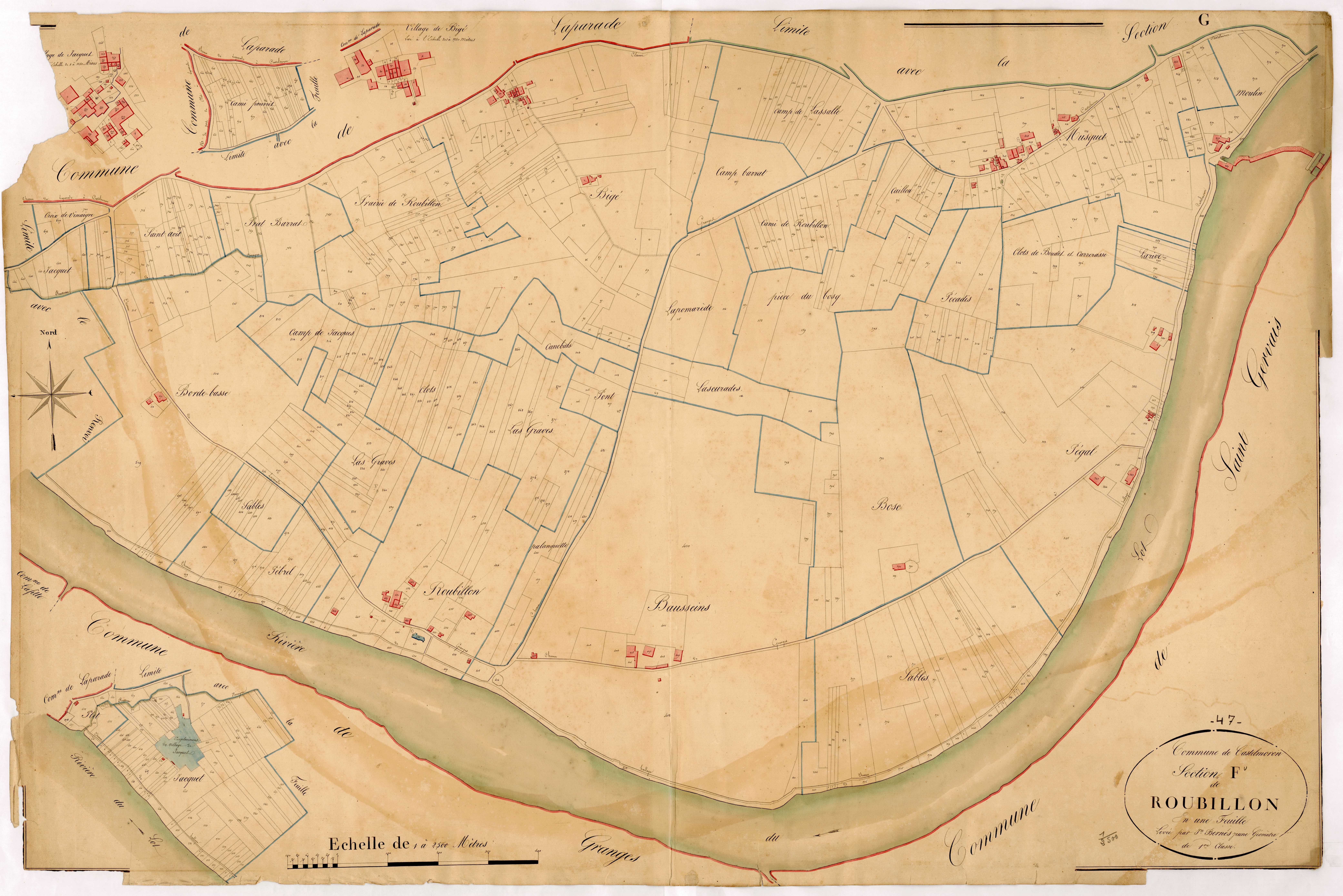Plan napoléonien, atlas-F Roubillon, Castelmoron-sur-Lot