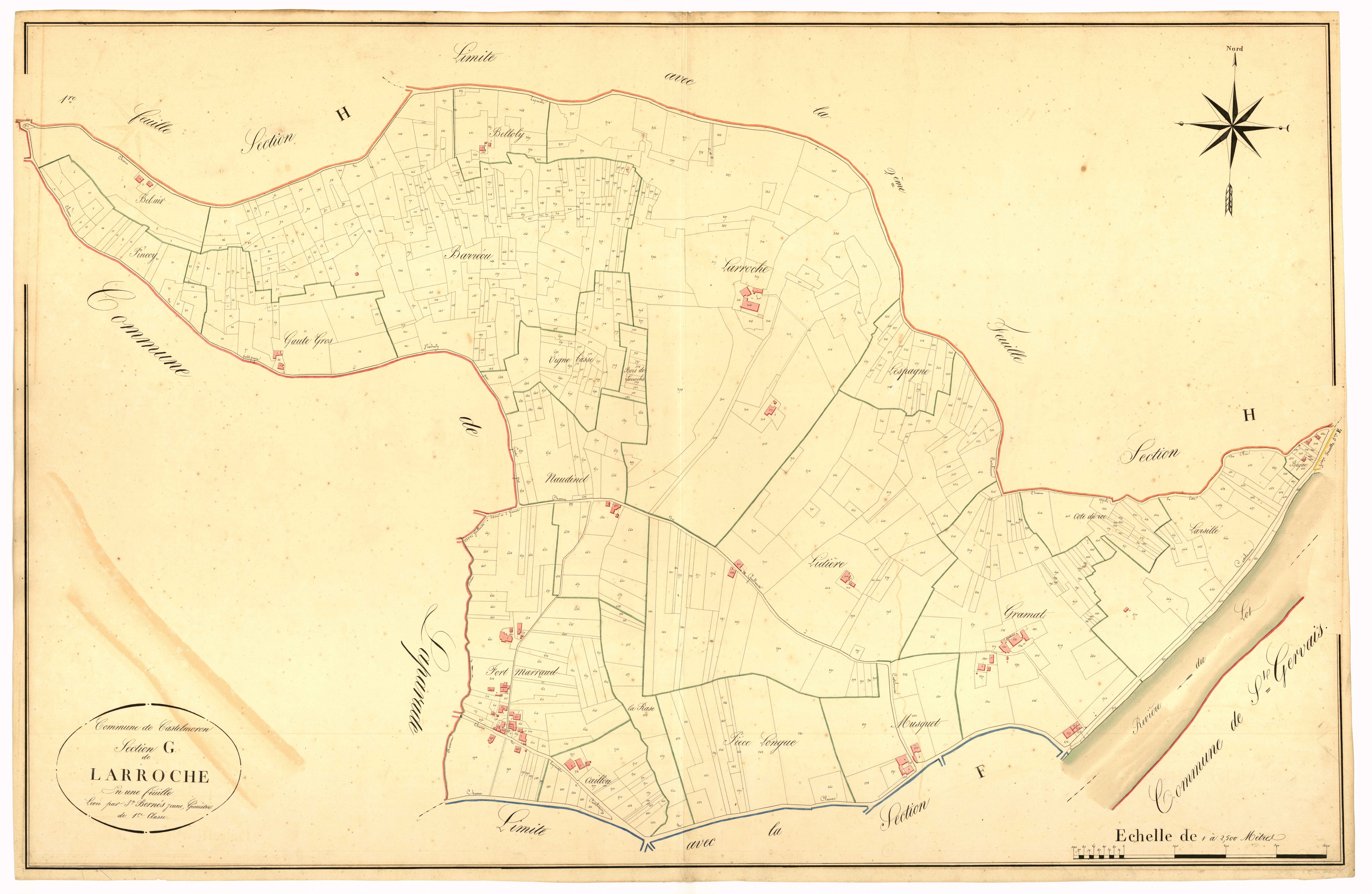 Plan napoléonien, atlas-G Larroche, Castelmoron-sur-Lot