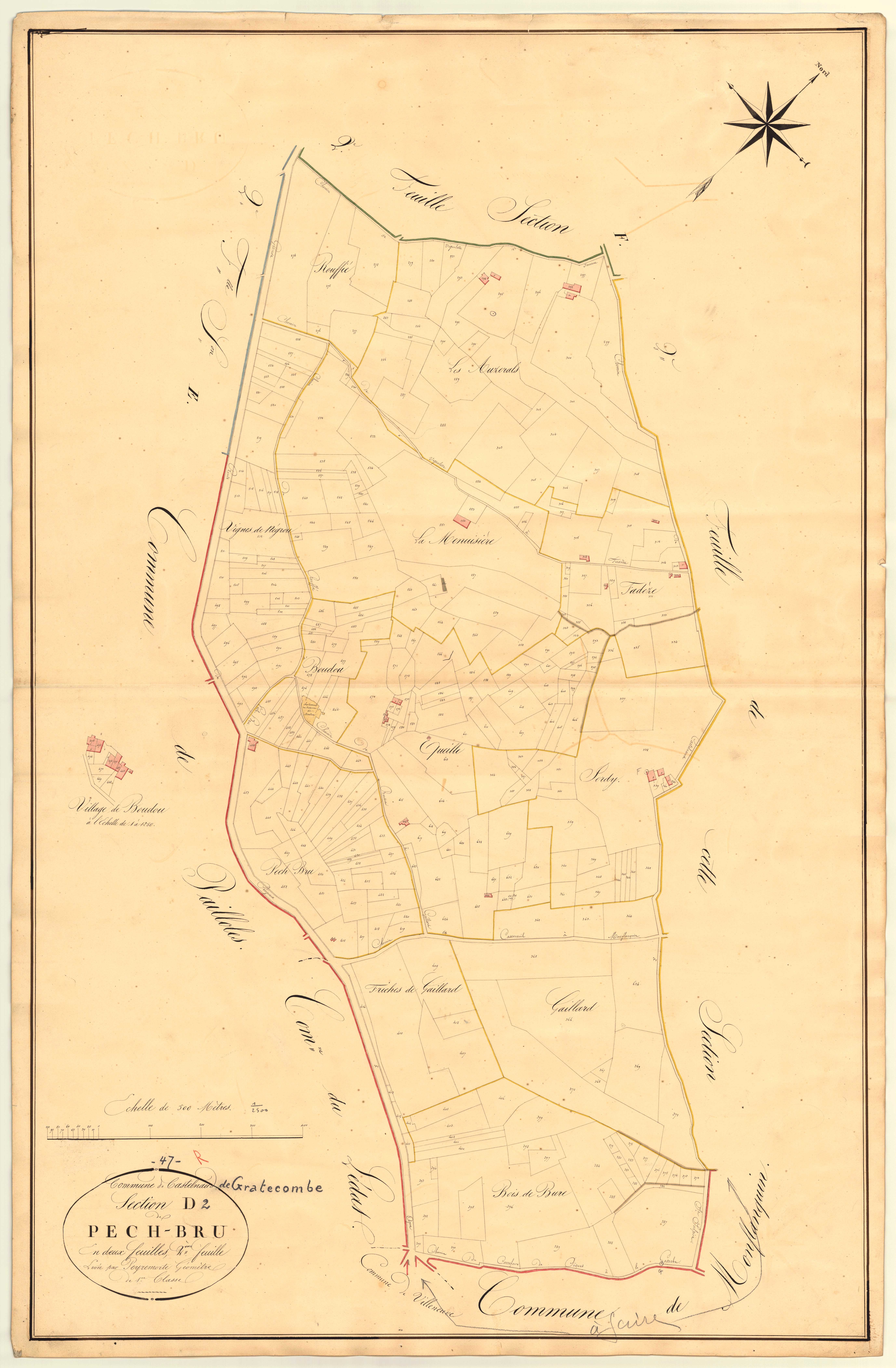 Plan napoléonien, atlas-D2 Pech-Bru, Castelnaud-de-Gratecambe