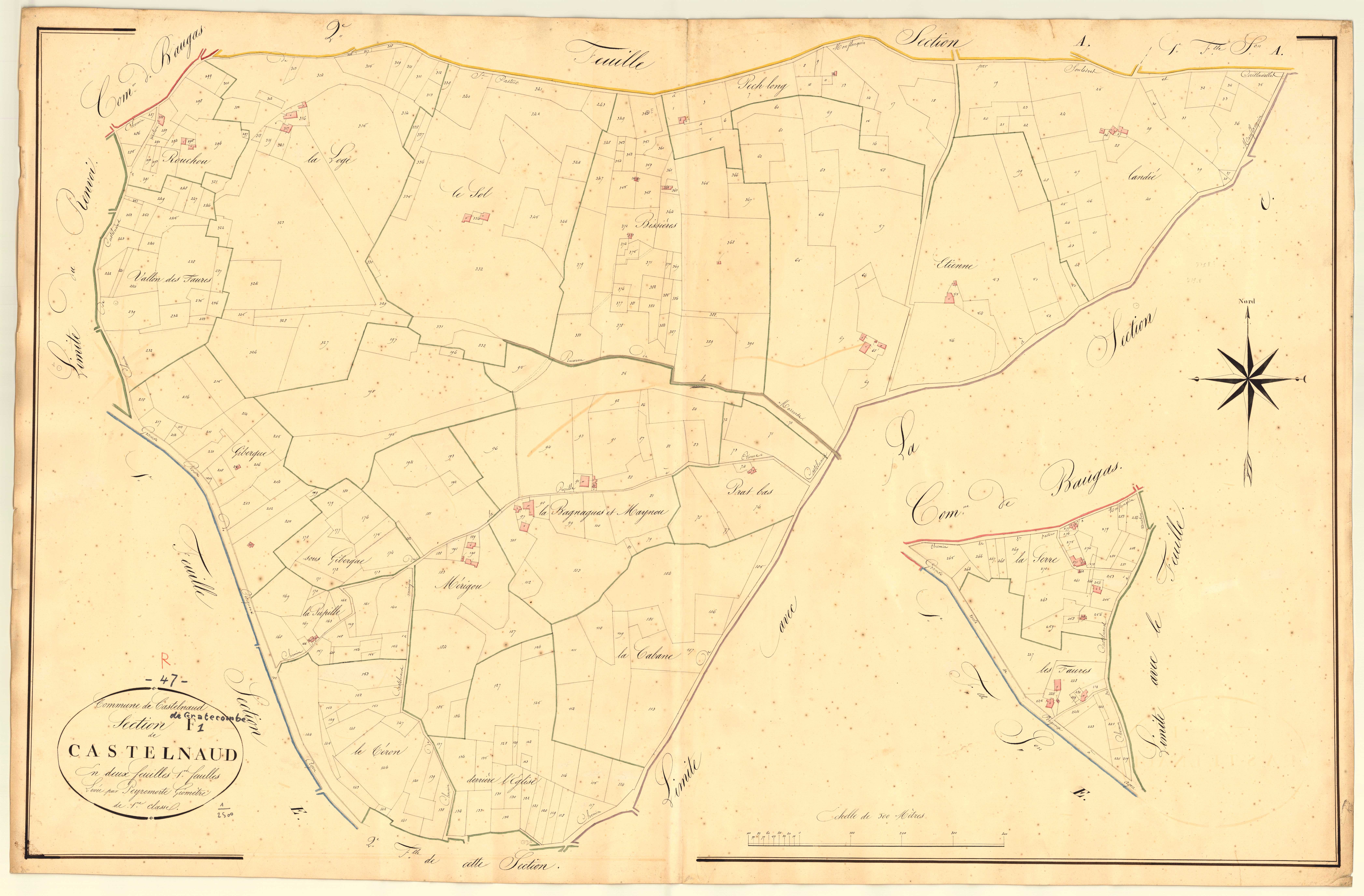 Plan napoléonien, atlas-F1 Castelnaud, Castelnaud-de-Gratecambe