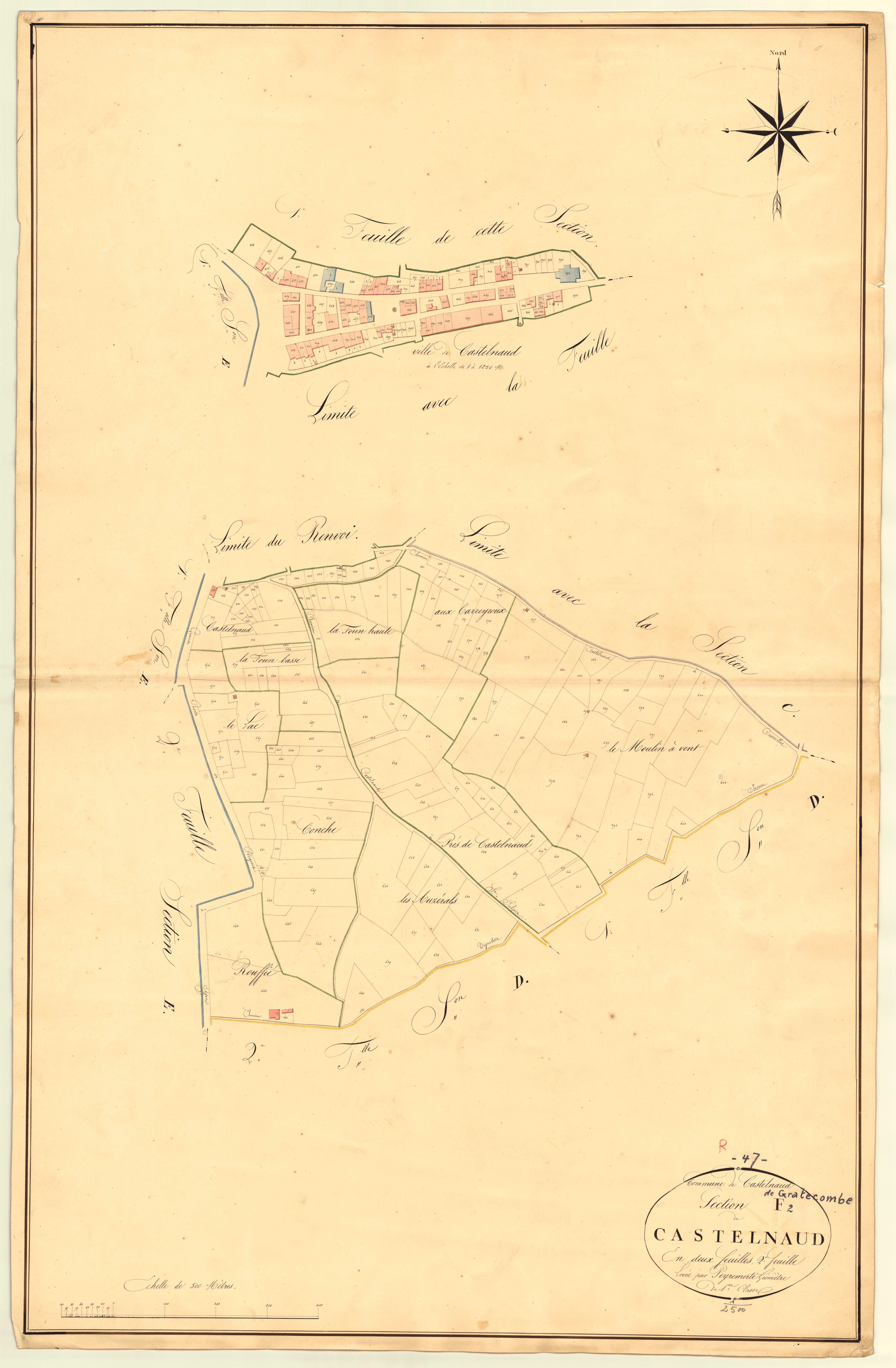 Plan napoléonien, atlas-F2 Castelnaud, Castelnaud-de-Gratecambe