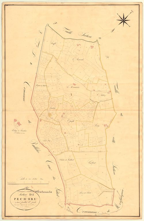 Plan napoléonien, atlas-D2 Pech-Bru, Castelnaud-de-Gratecambe