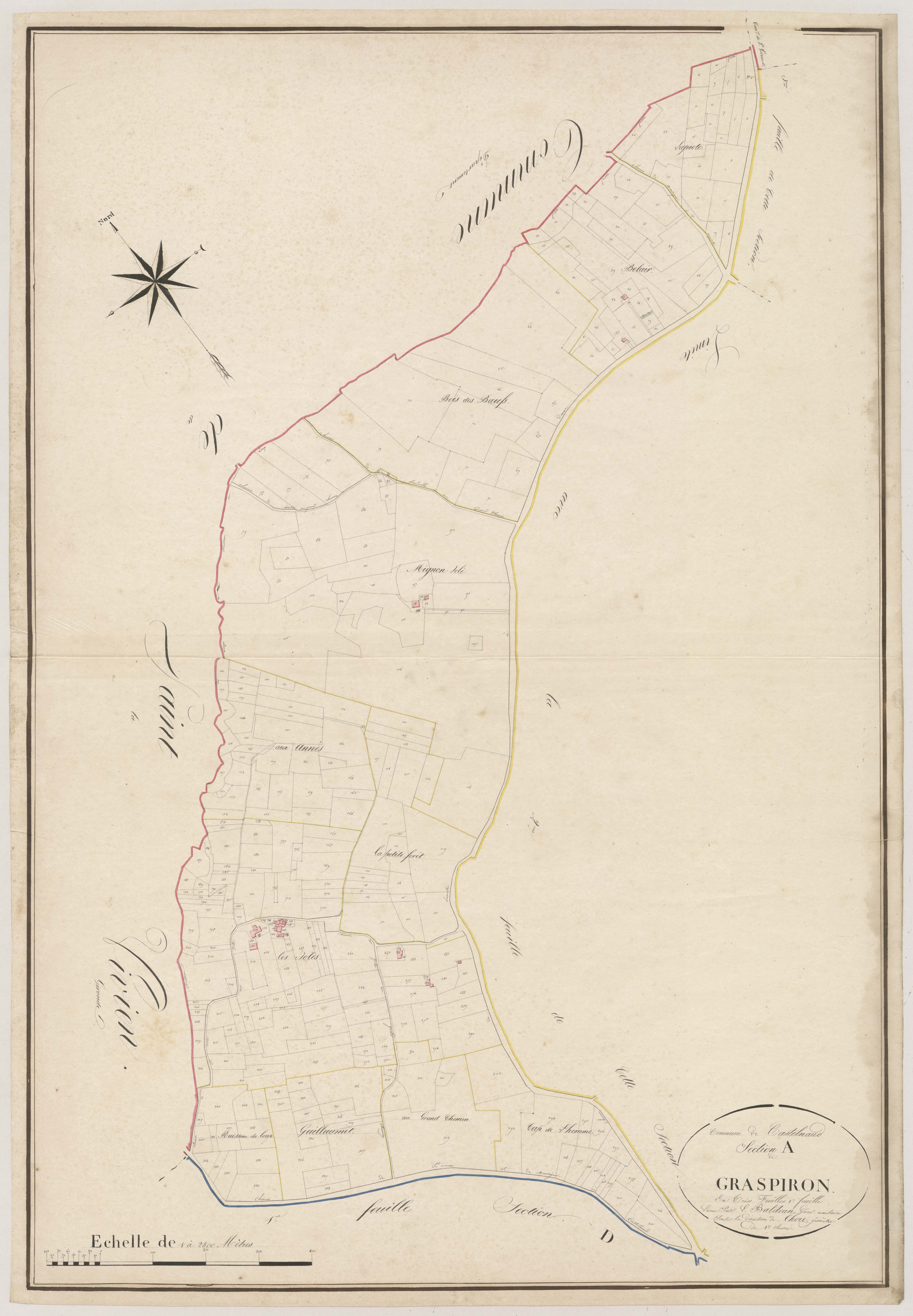 Plan napoléonien, atlas-A1 Graspiron, Castelnau-sur-Gupie