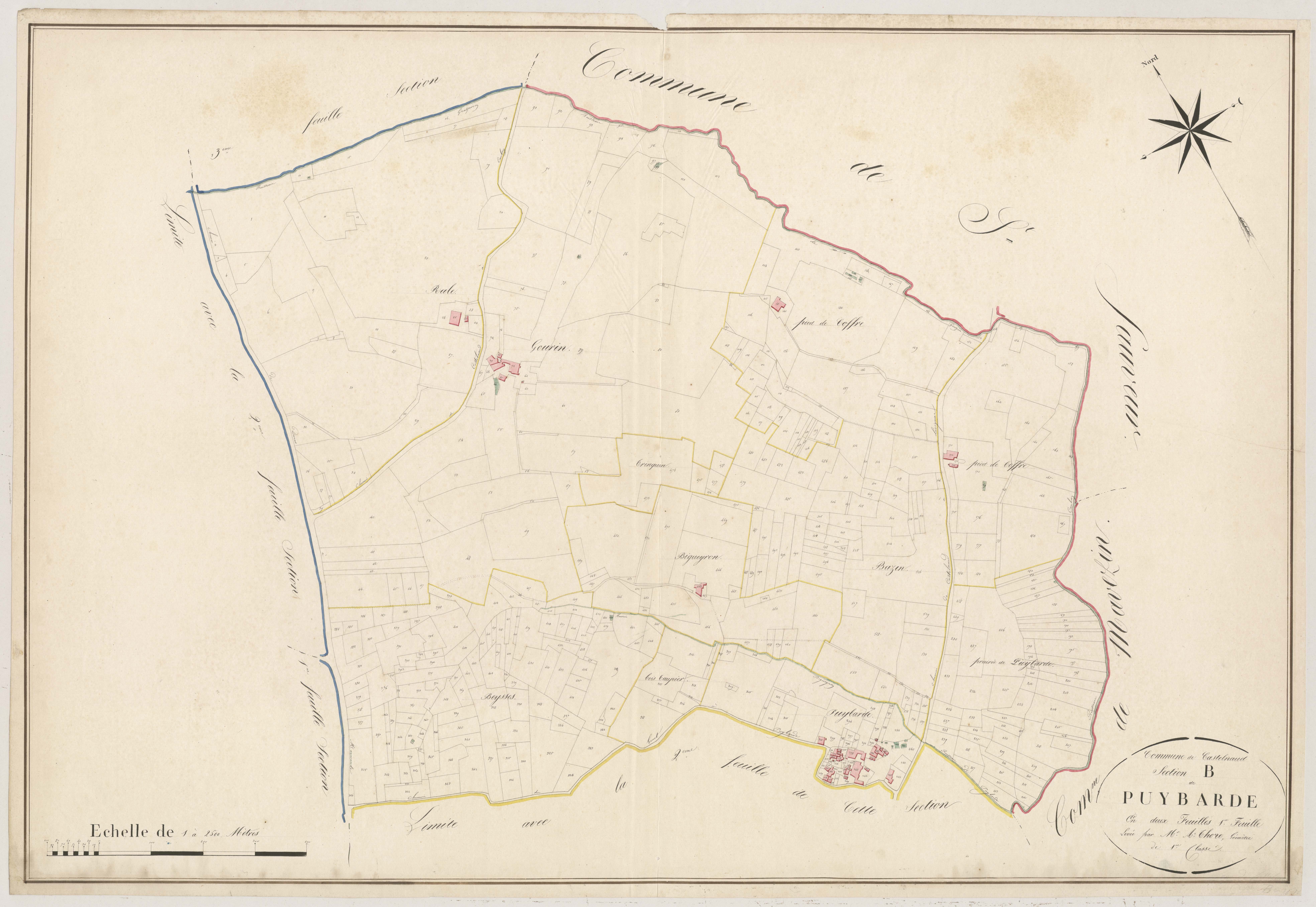 Plan napoléonien, atlas-B1 Puybarde, Castelnau-sur-Gupie