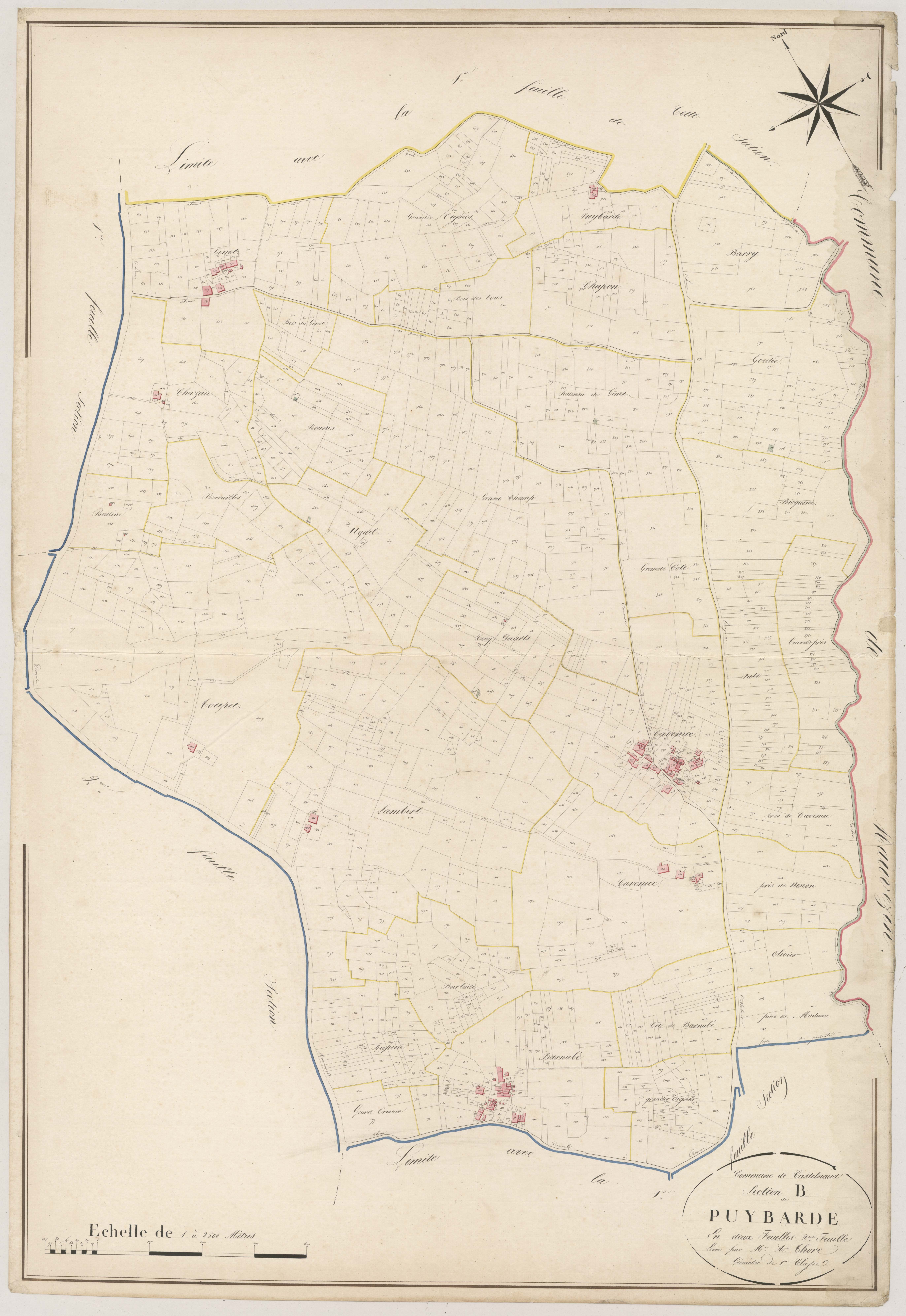 Plan napoléonien, atlas-B2 Puybarde, Castelnau-sur-Gupie
