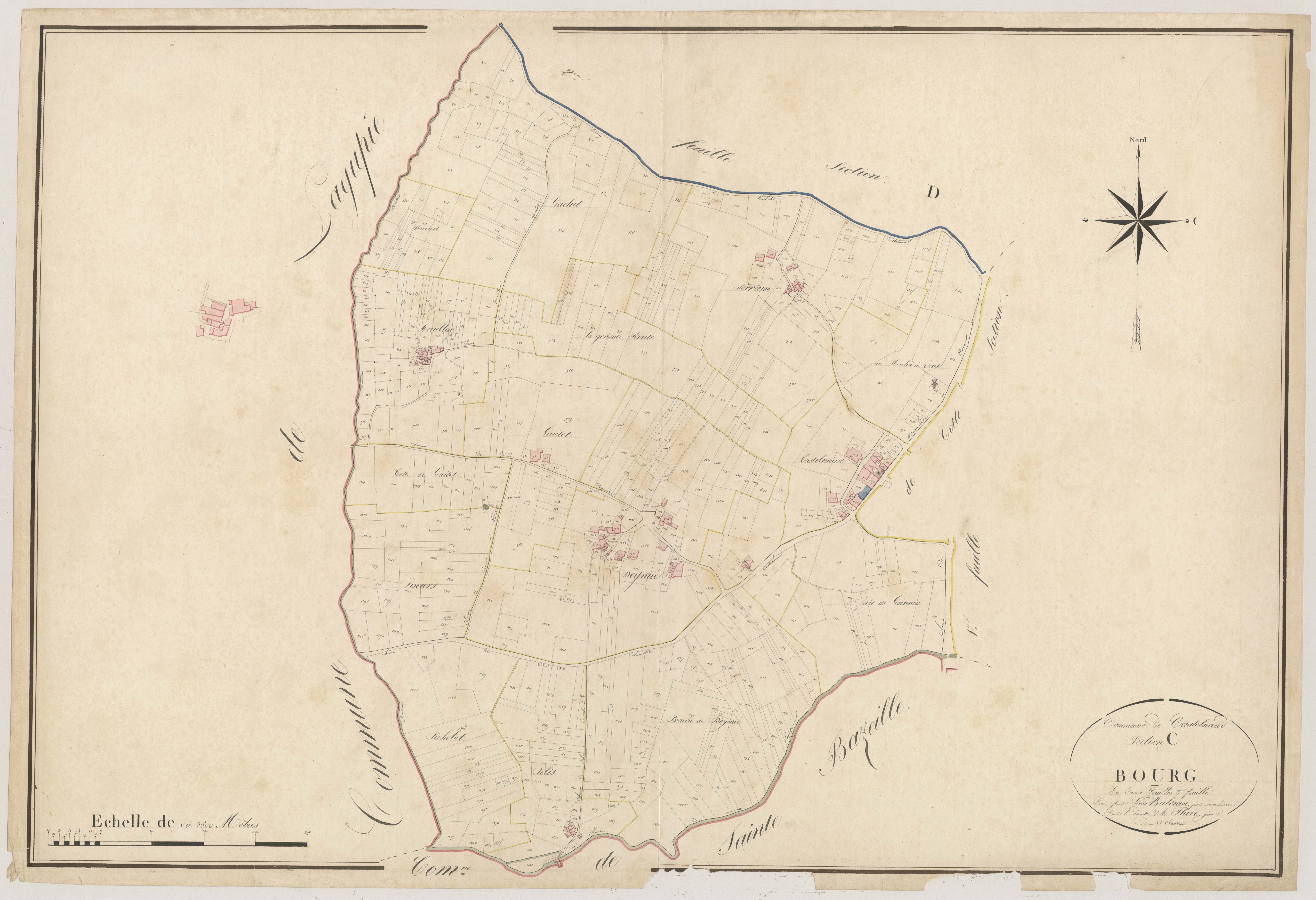 Plan napoléonien, atlas-C3 Bourg, Castelnau-sur-Gupie