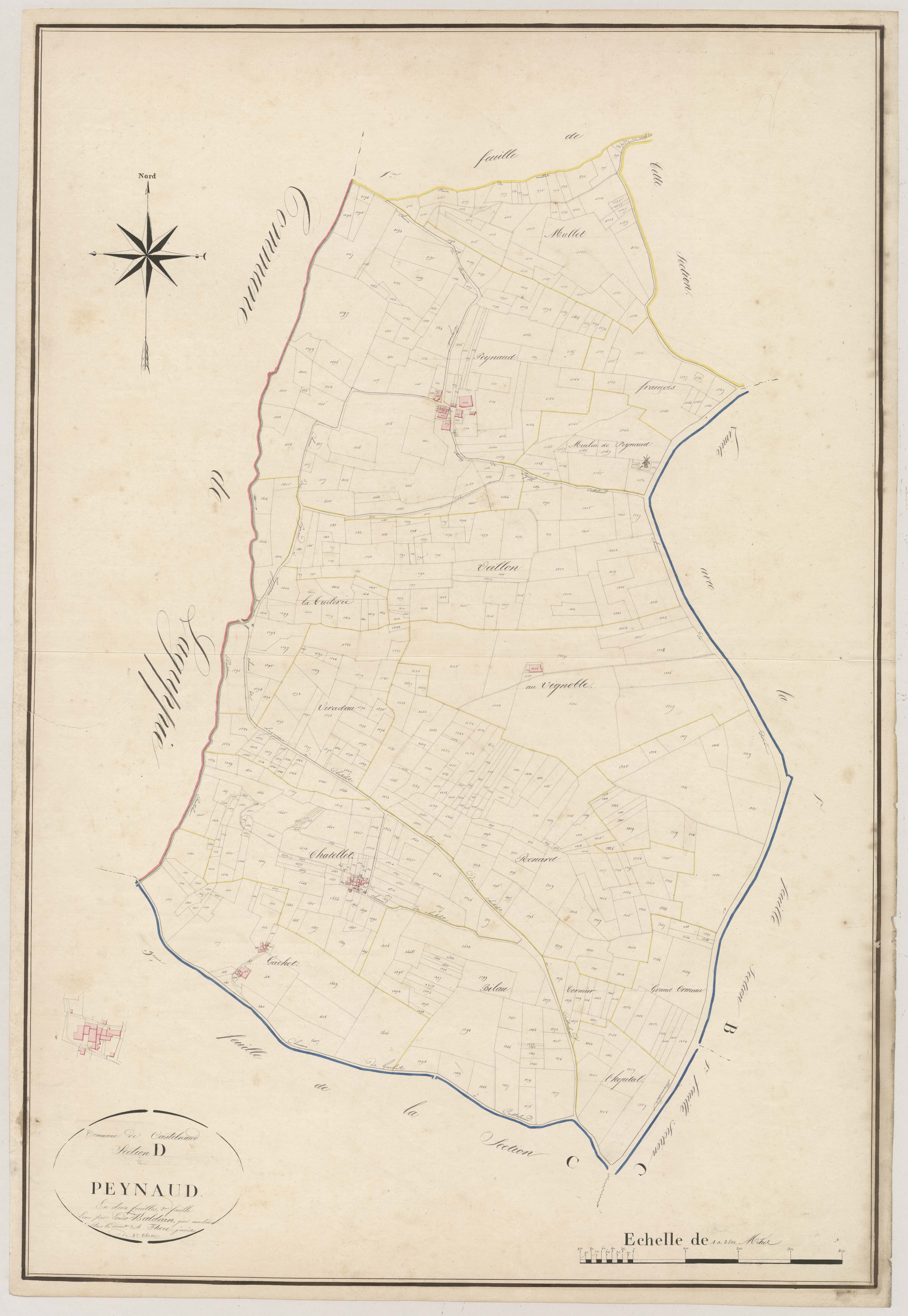 Plan napoléonien, atlas-D2 Peynaud, Castelnau-sur-Gupie