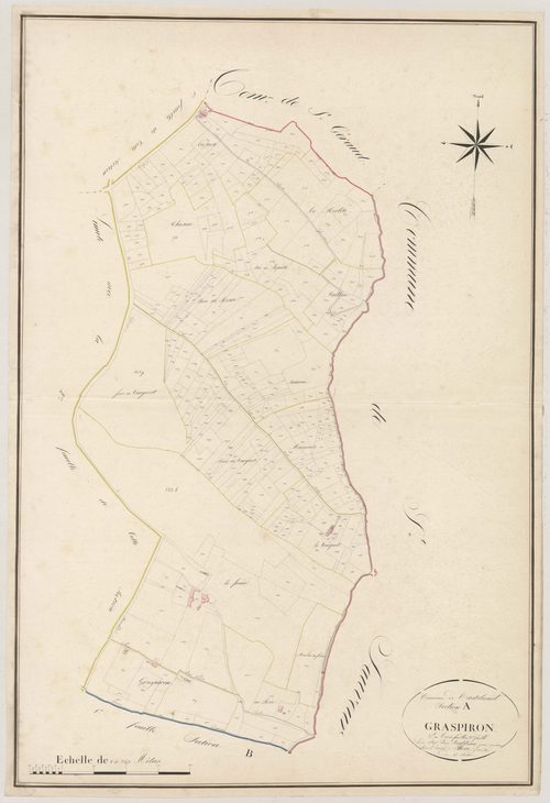Plan napoléonien, atlas-A3 Graspiron, Castelnau-sur-Gupie