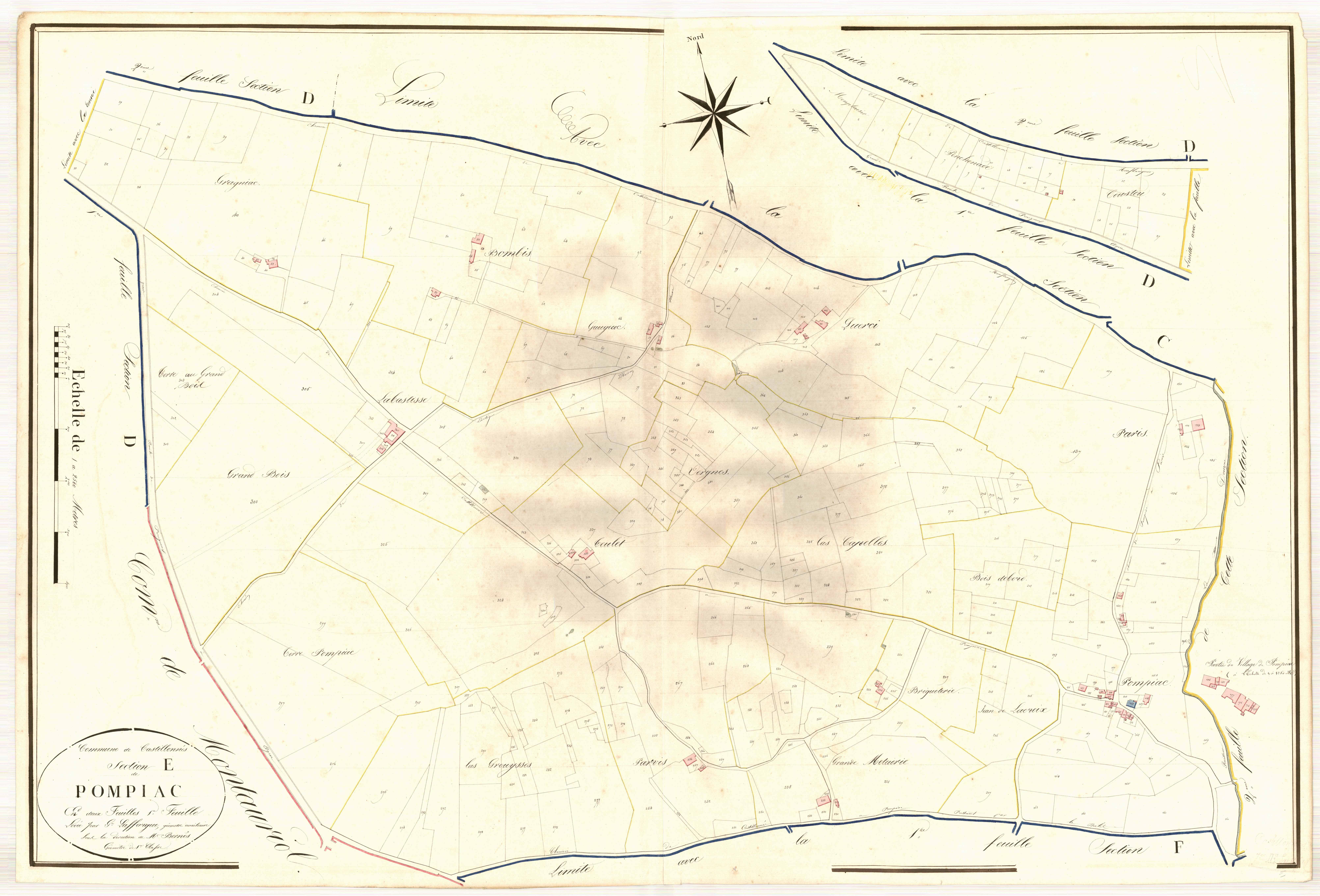 Plan napoléonien, atlas-E1 Pompiac, Castillonnès