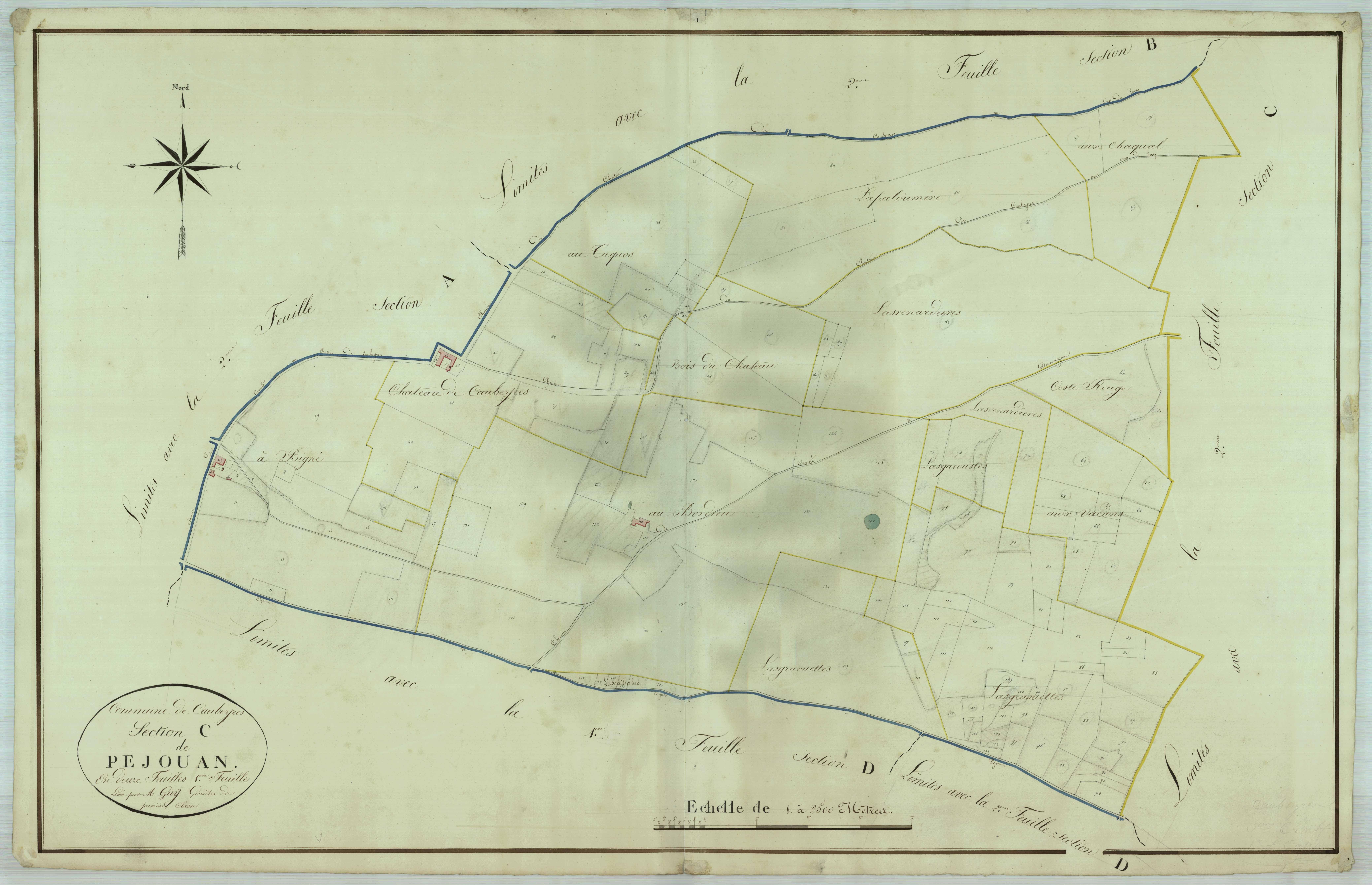 Plan napoléonien, atlas-C1 Péjouan, Caubeyres