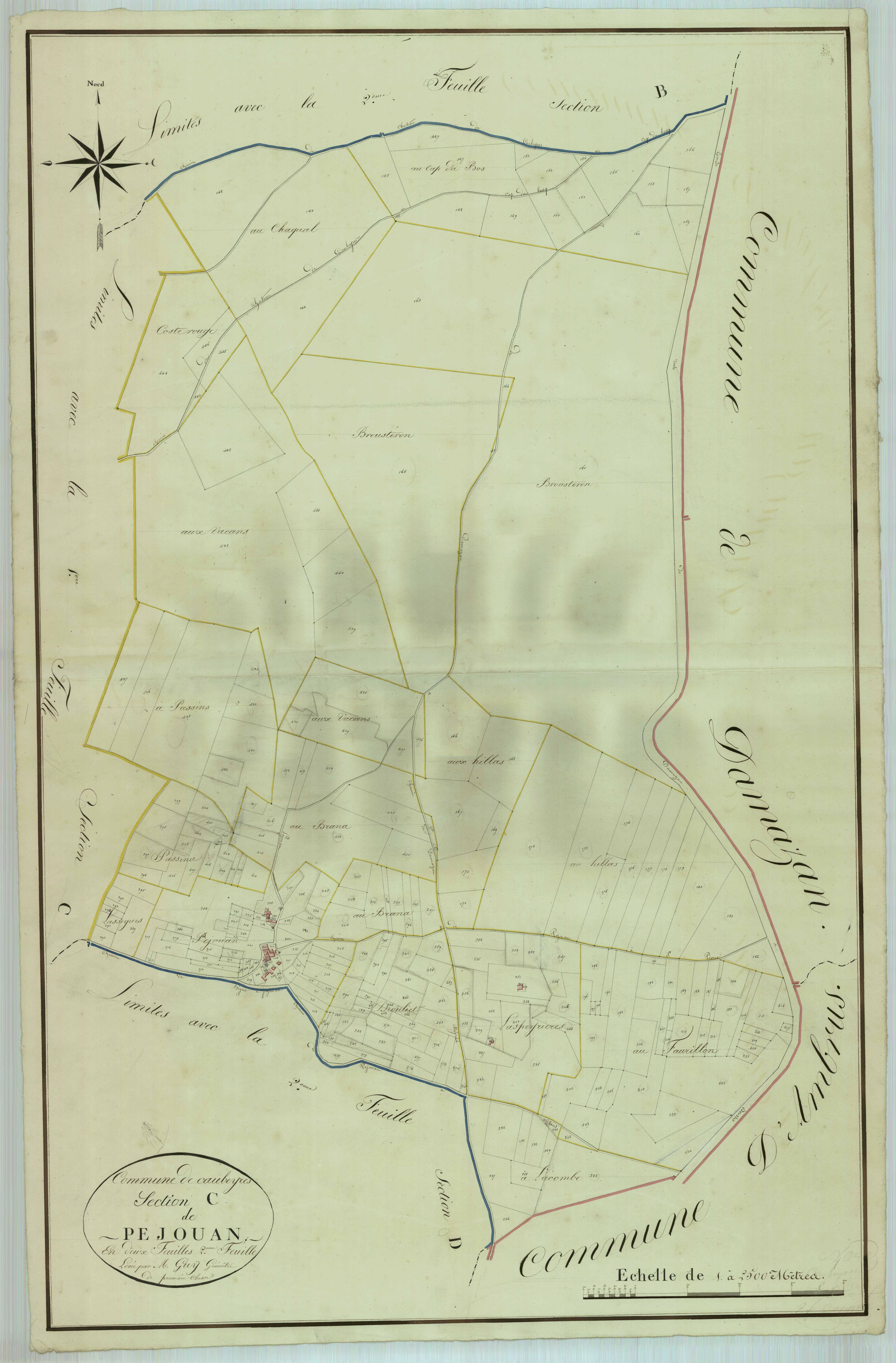 Plan napoléonien, atlas-C2 Péjouan, Caubeyres