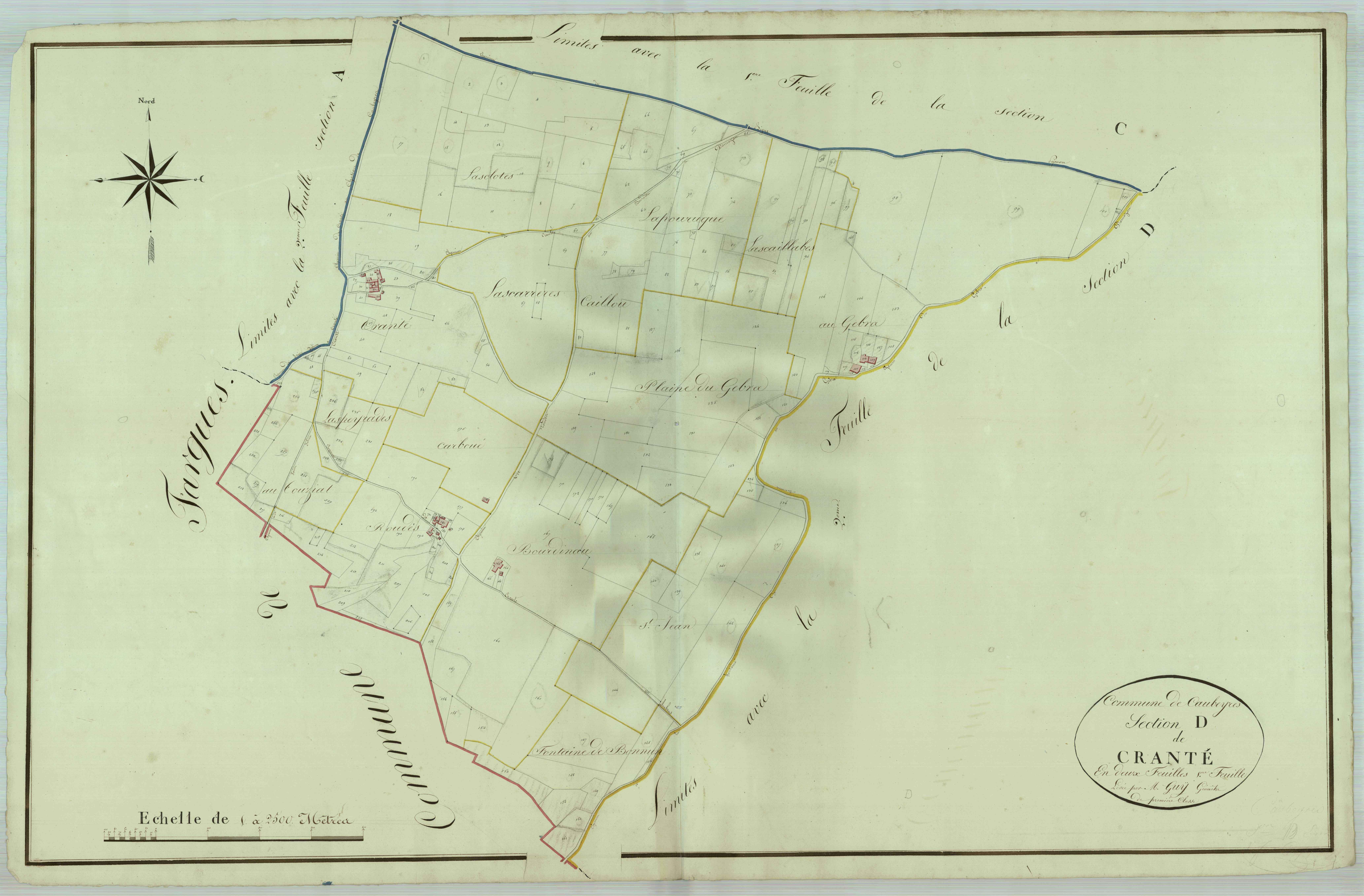 Plan napoléonien, atlas-D1 Cranté, Caubeyres
