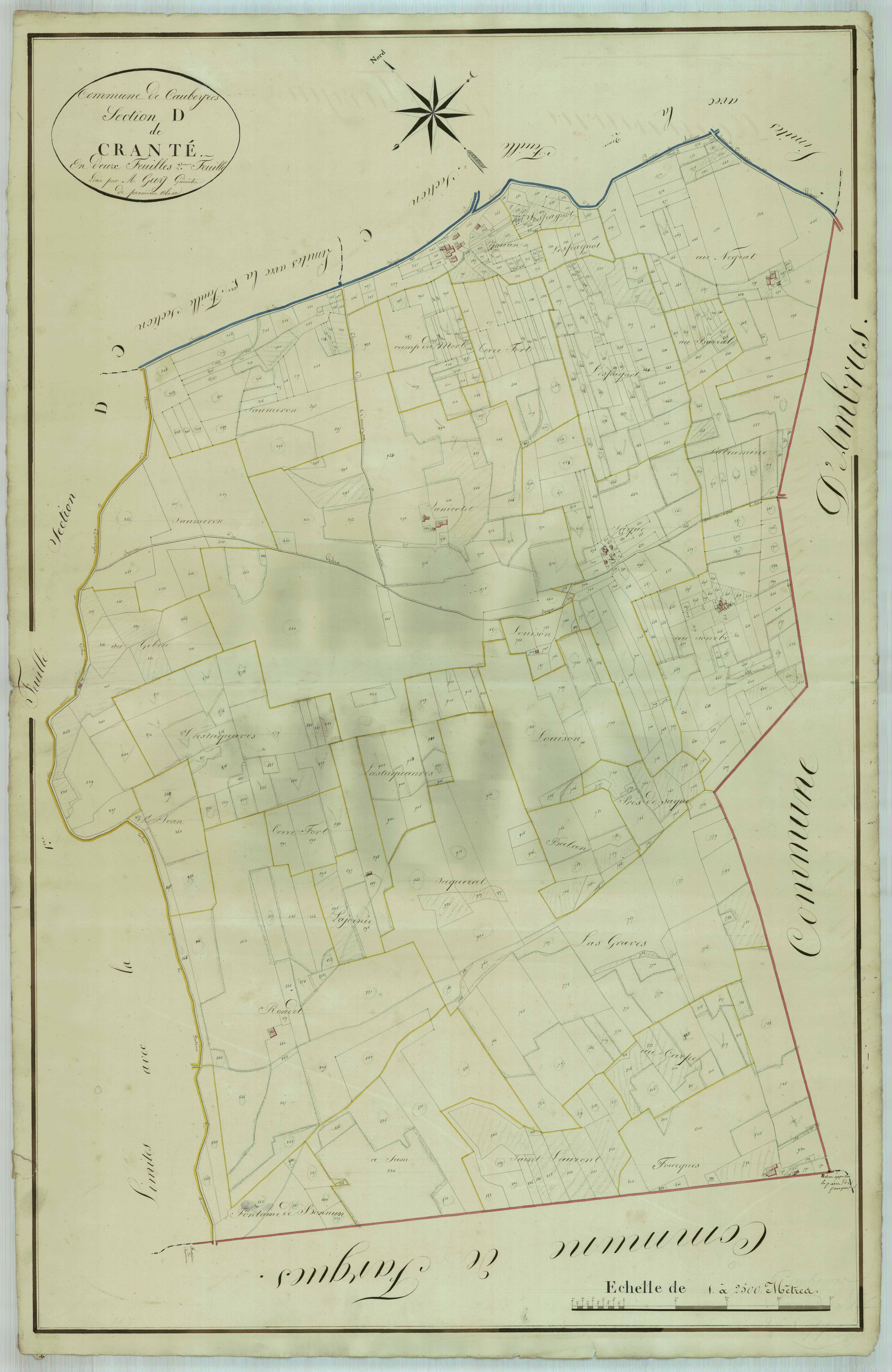 Plan napoléonien, atlas-D2 Cranté, Caubeyres
