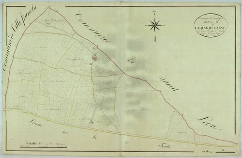 Plan napoléonien, atlas-B1 La Magdeleine, Caubeyres