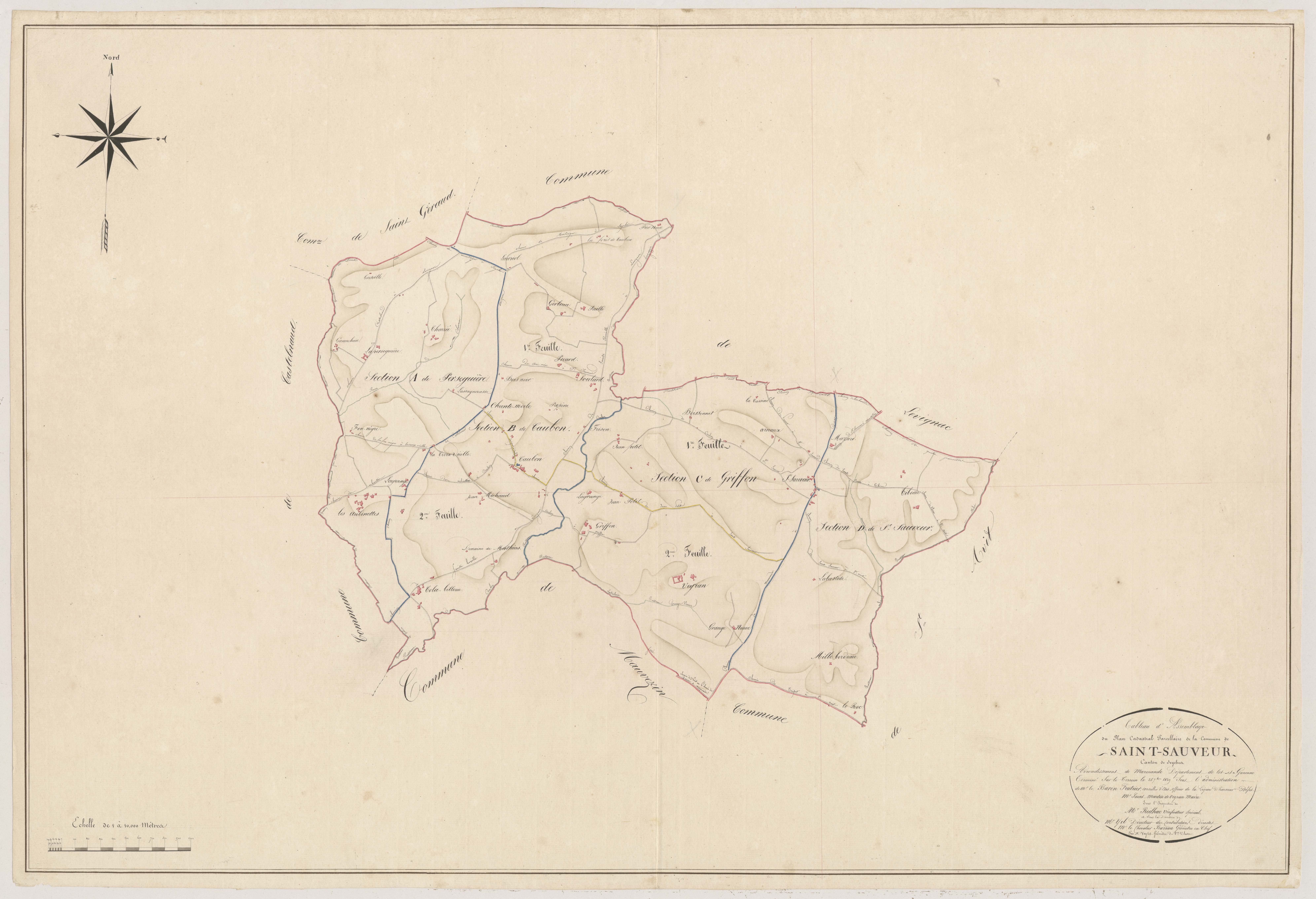 Plan napoléonien, atlas-TA, Caubon-Saint-Sauveur