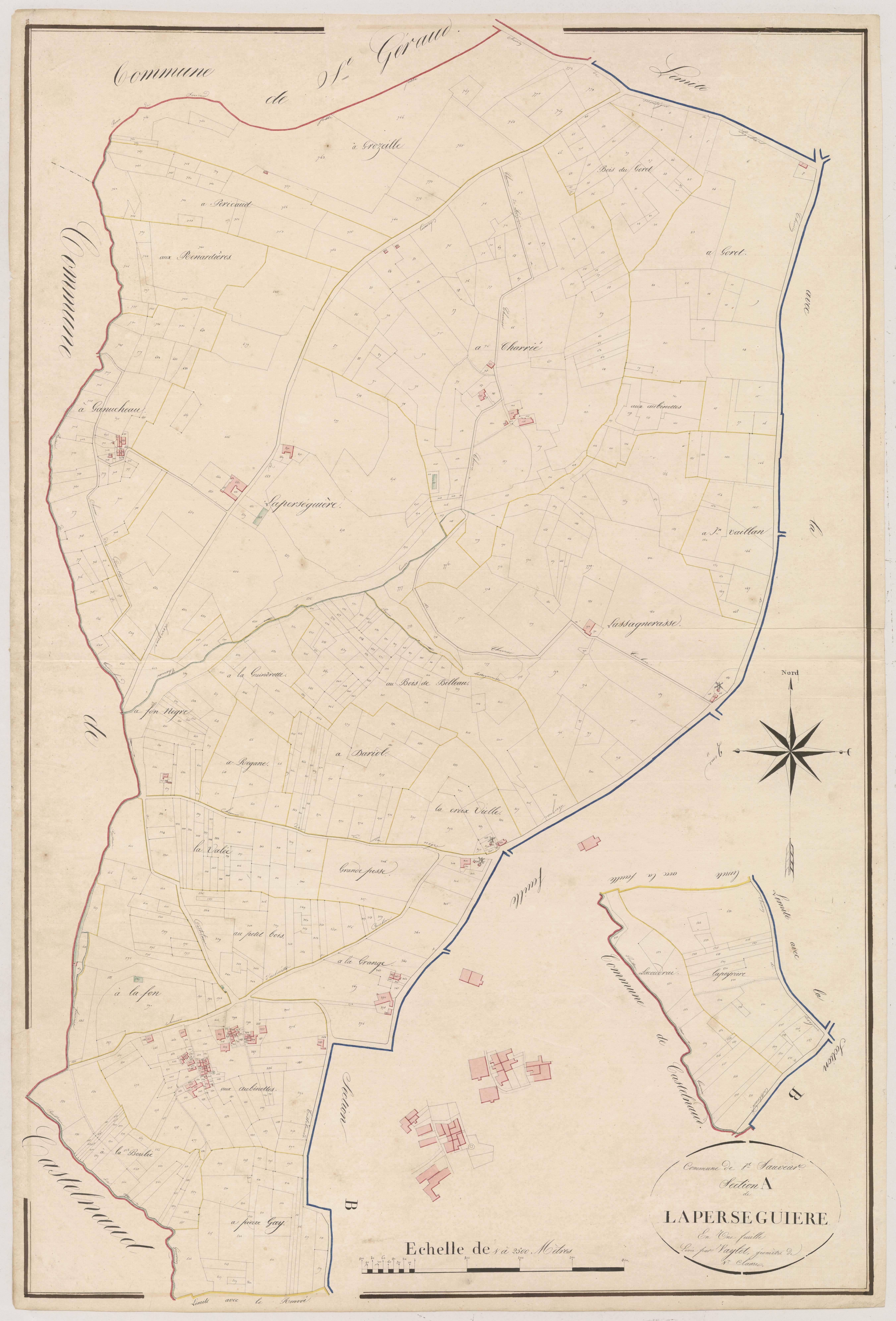 Plan napoléonien, atlas-A La Perseguière, Caubon-Saint-Sauveur