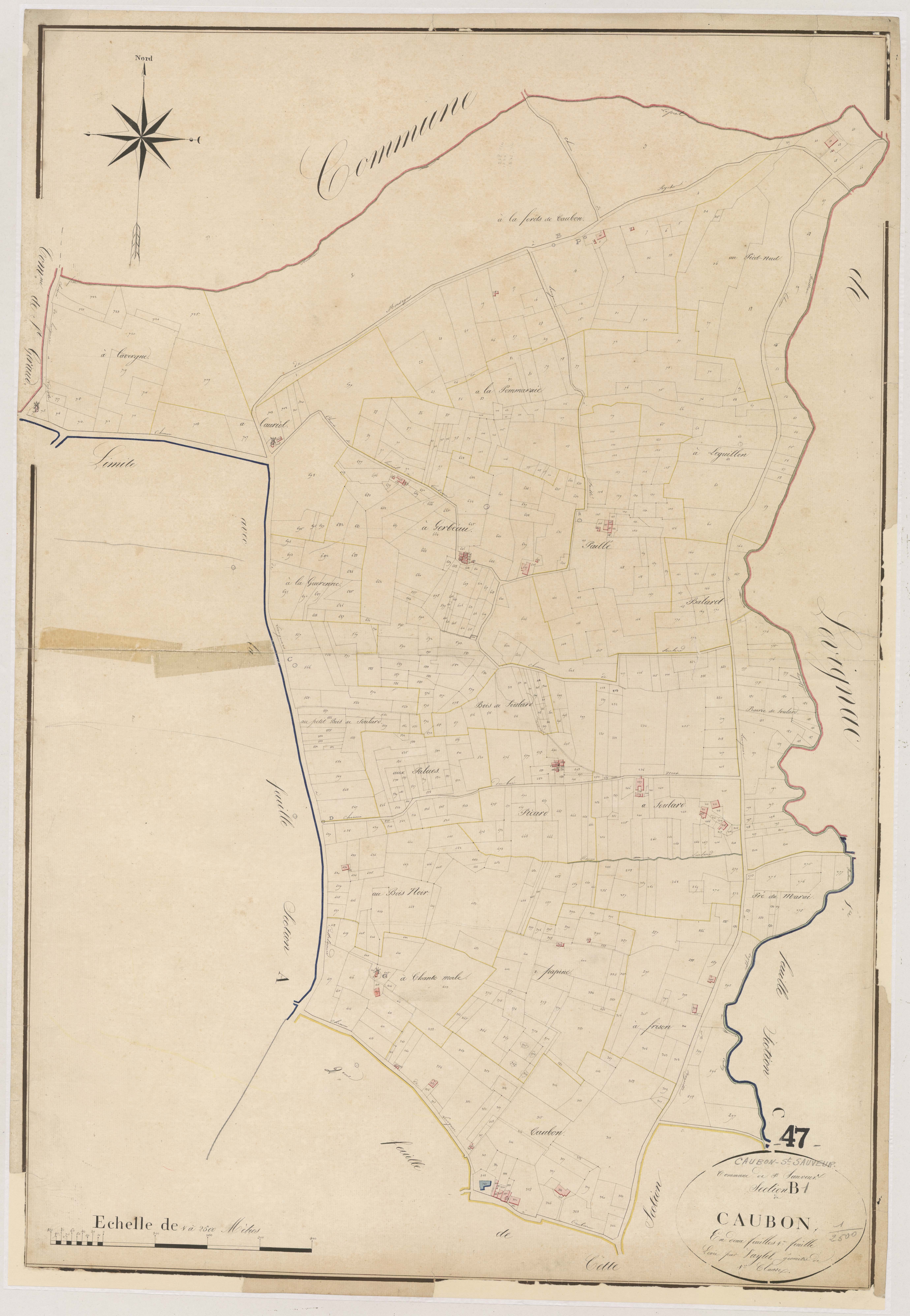 Plan napoléonien, atlas-B1 Caubon, Caubon-Saint-Sauveur