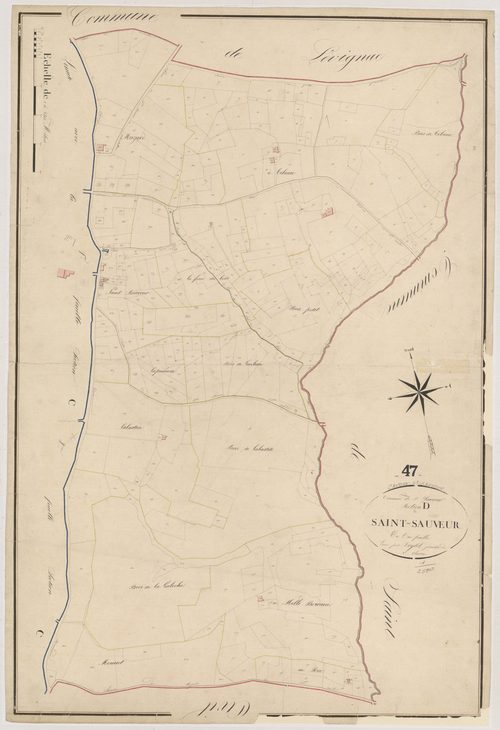 Plan napoléonien, atlas-D Saint-Sauveur, Caubon-Saint-Sauveur