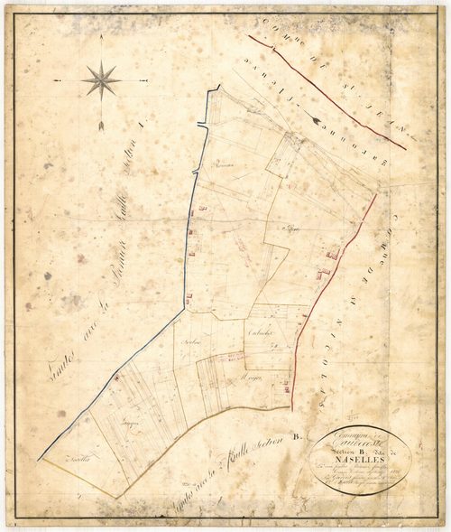 Plan napoléonien, feuille préparatoire-B1 Naselles, Caudecoste
