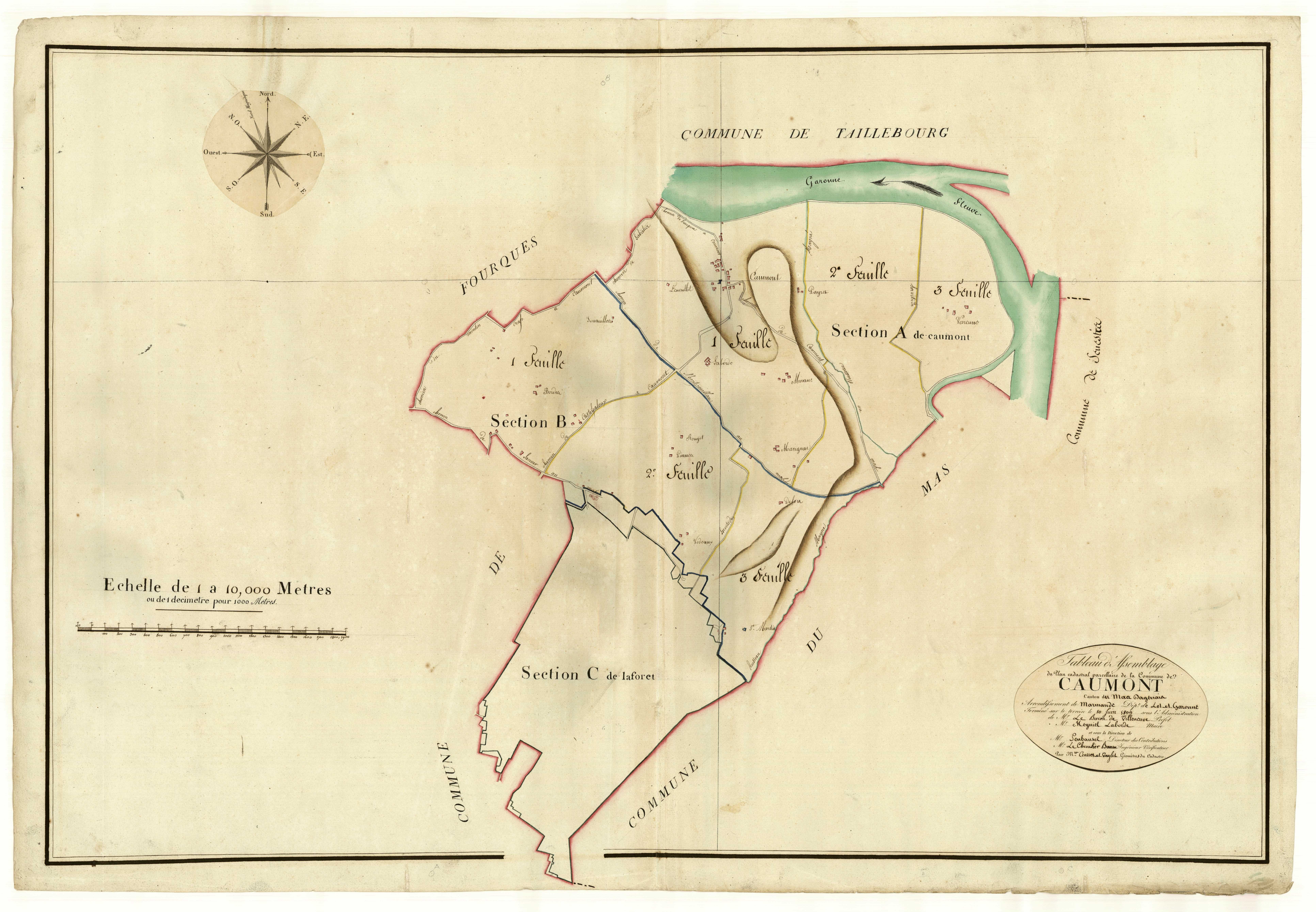 Plan primitif, atlas-TA, Caumont-sur-Garonne