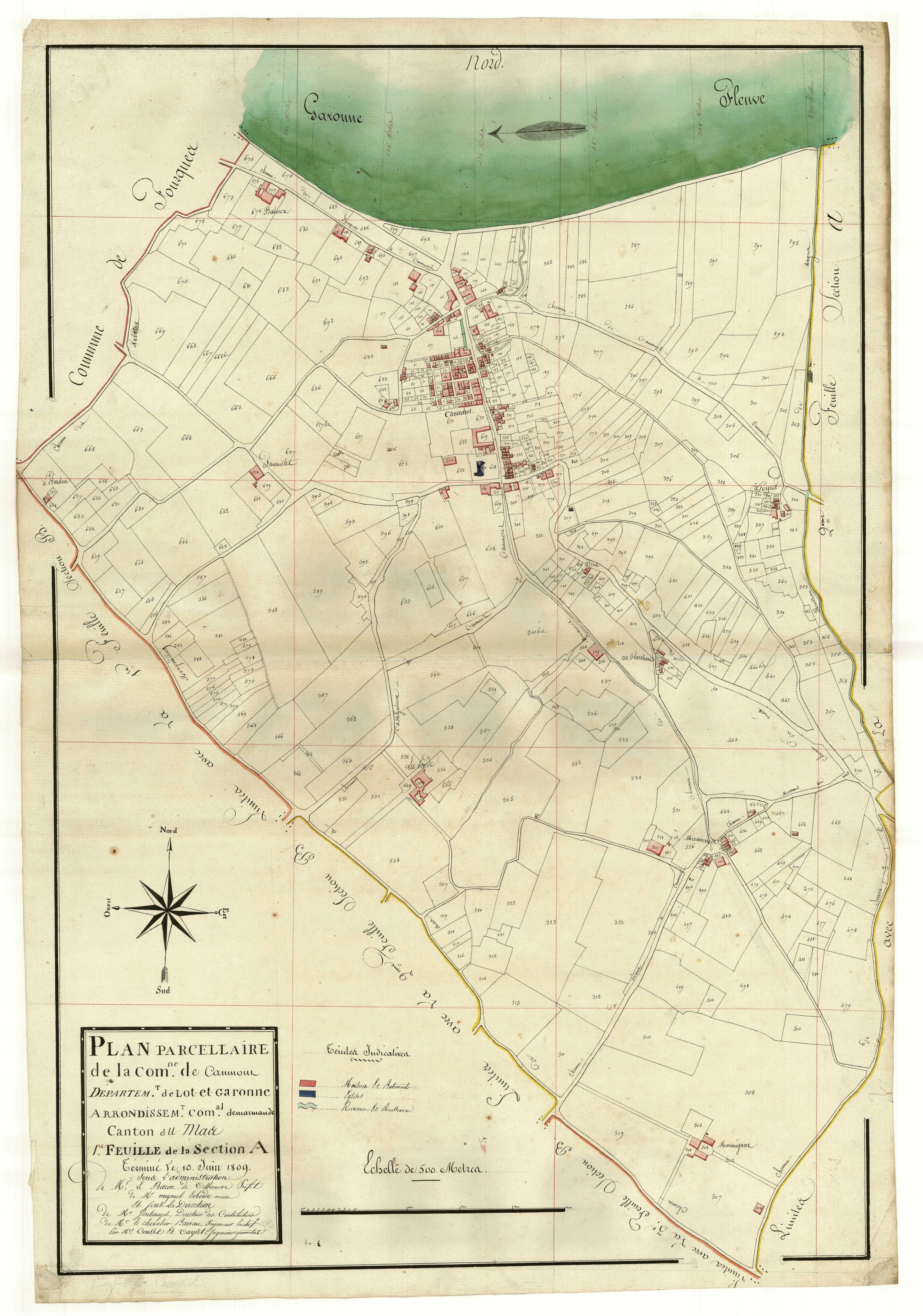 Plan primitif, atlas-A1, Caumont-sur-Garonne