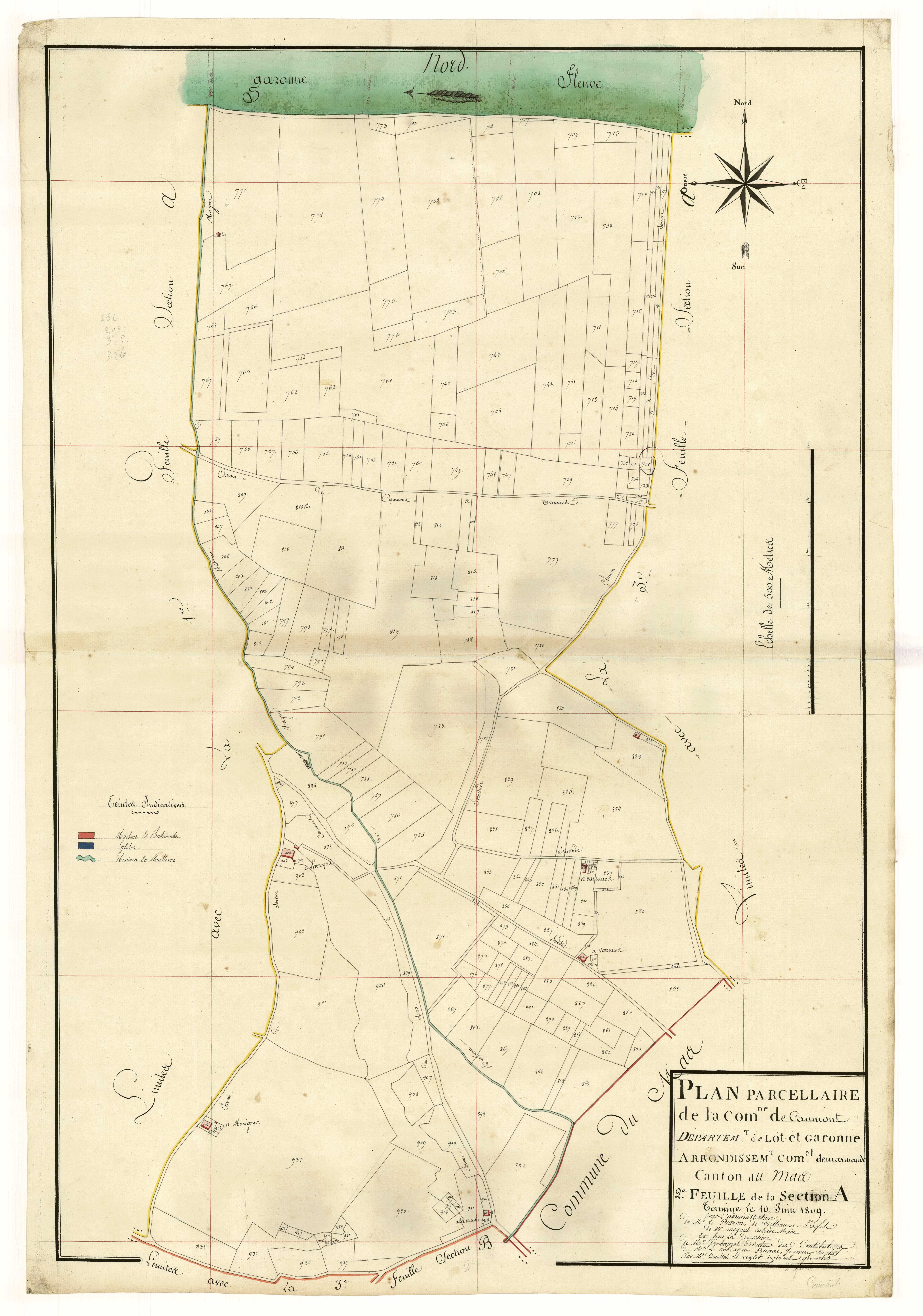 Plan primitif, atlas-A2, Caumont-sur-Garonne