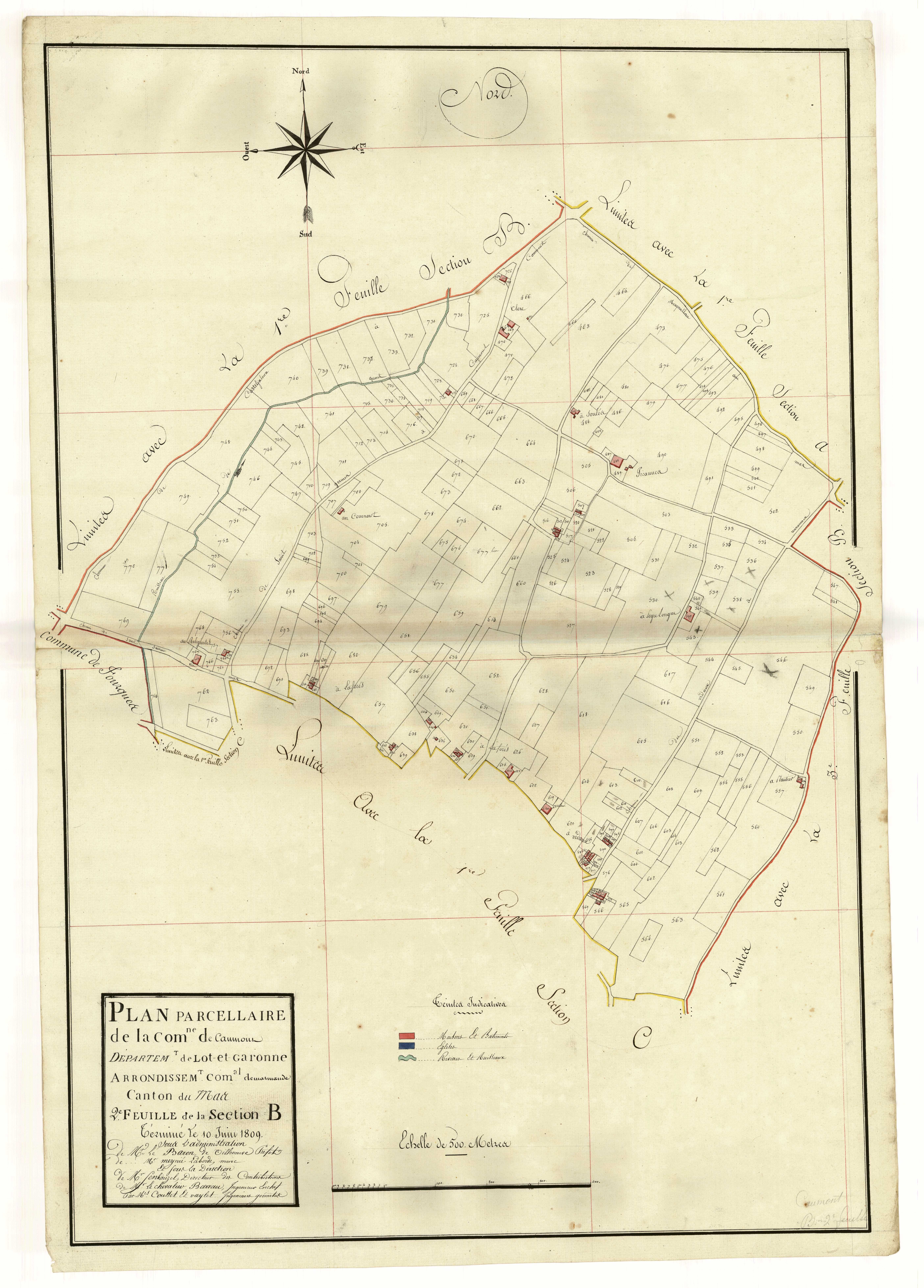 Plan primitif, atlas-B2, Caumont-sur-Garonne
