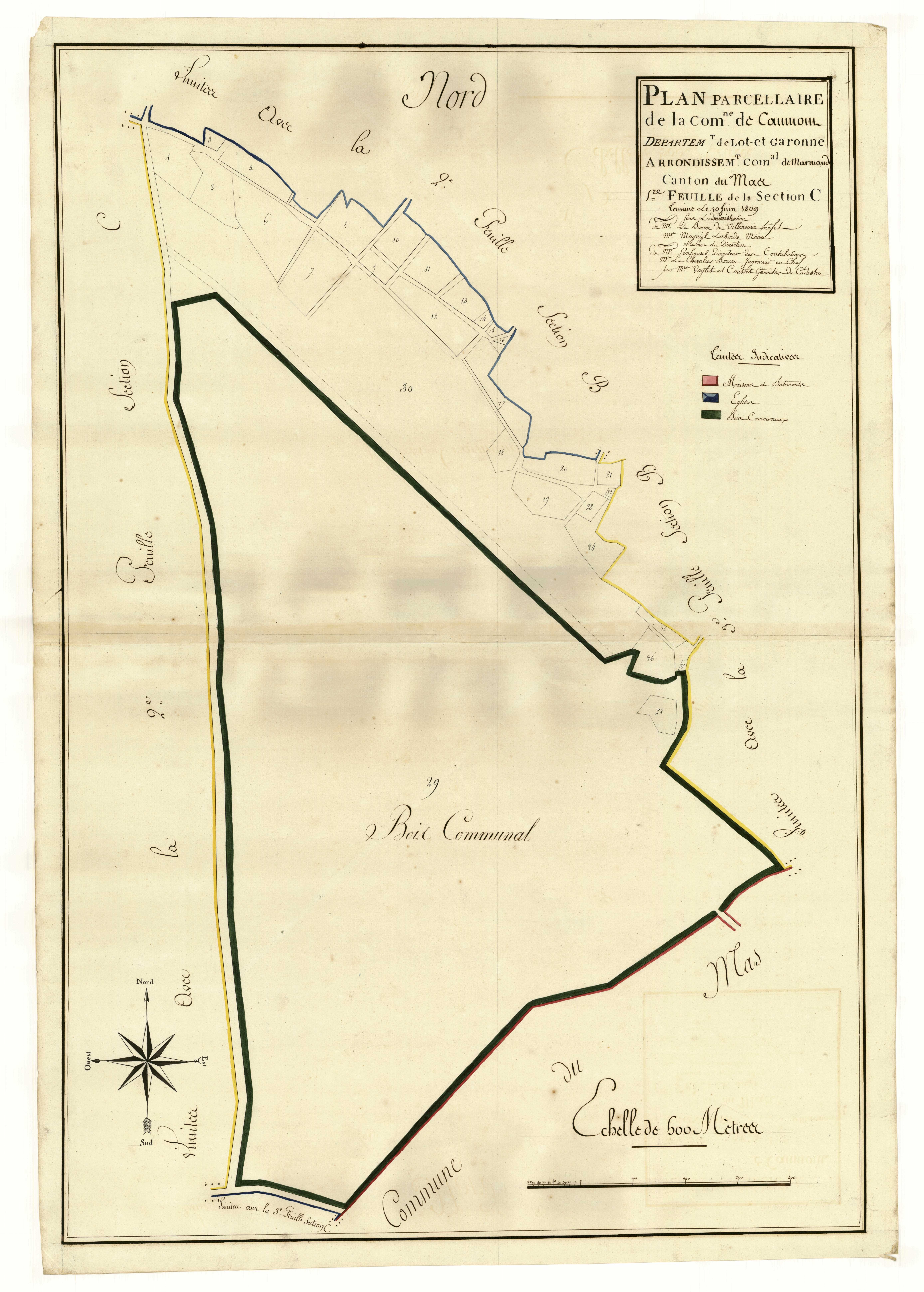 Plan primitif, atlas-C1, Caumont-sur-Garonne