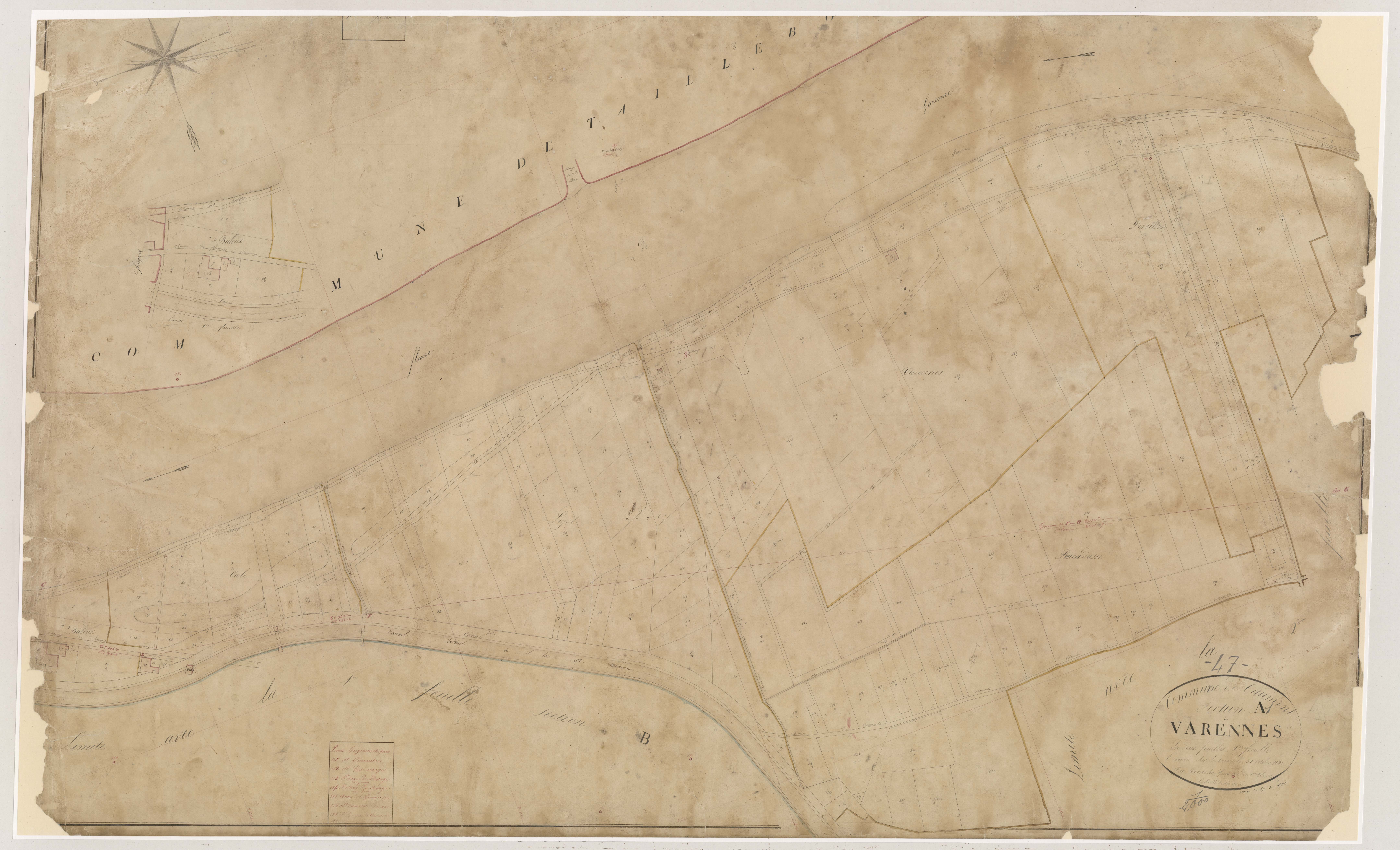 Plan napoléonien, atlas-A1 Varennes, Caumont-sur-Garonne