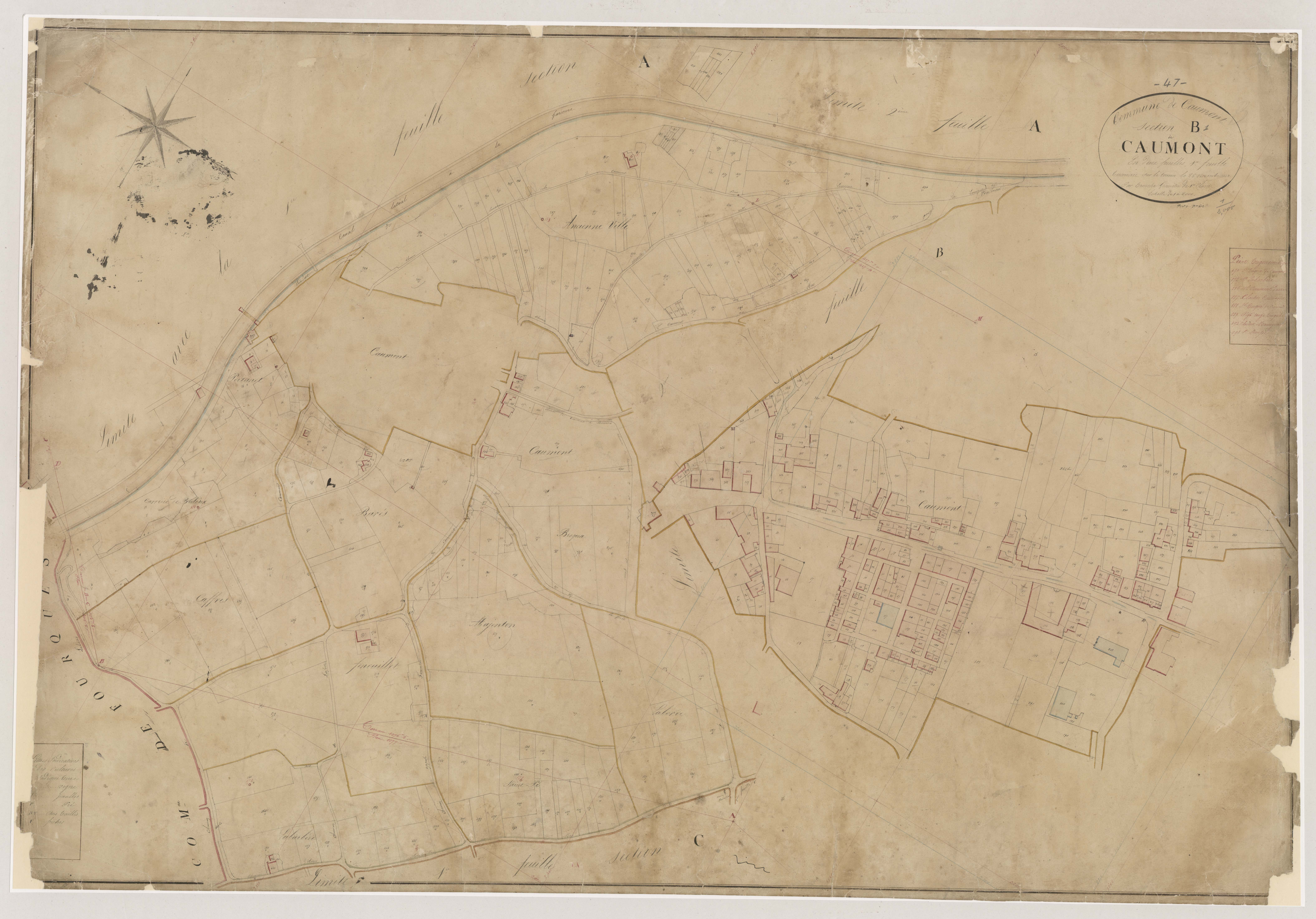 Plan napoléonien, atlas-B1 Caumont, Caumont-sur-Garonne